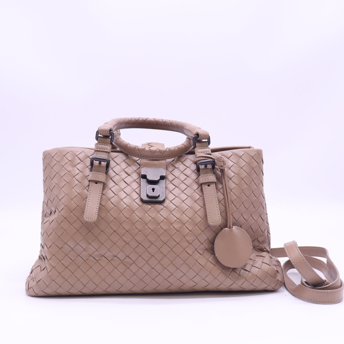 Bottega Veneta Intrecciato Nappa Small Roma Bag Taupe twins LDJ6383