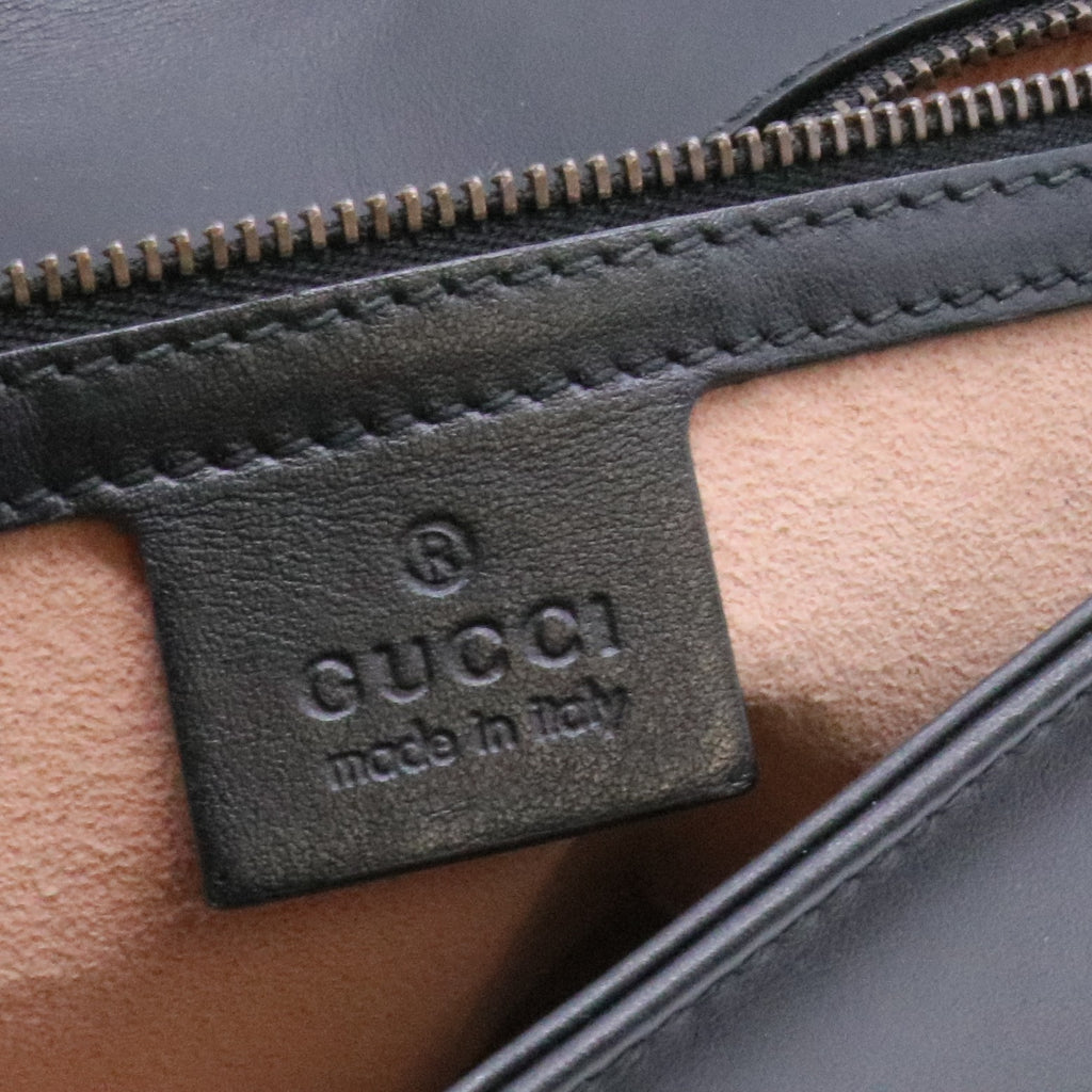 Black Quilted Leather Marmont Small Matelasse Shoulder Bag