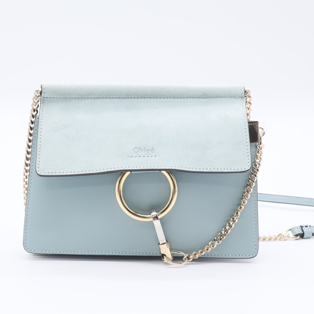 Blue Faye Leather Crossbody Bag Twins
