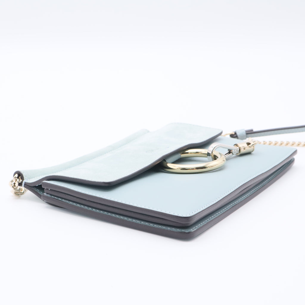 Blue Faye Leather Crossbody Bag Twins