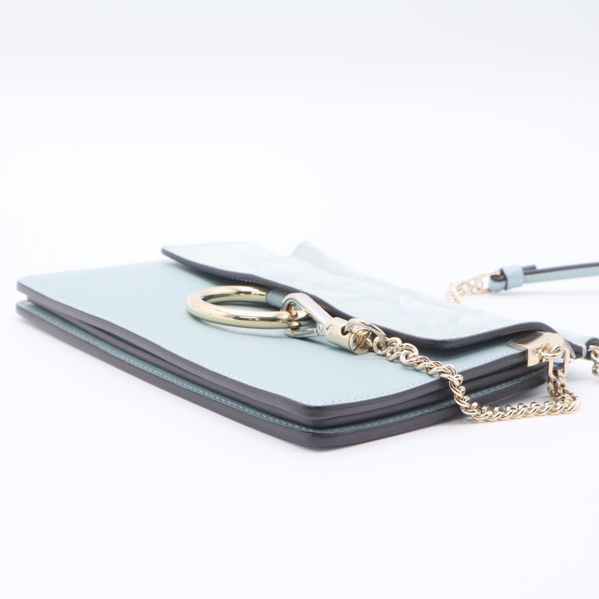 Blue Faye Leather Crossbody Bag Twins