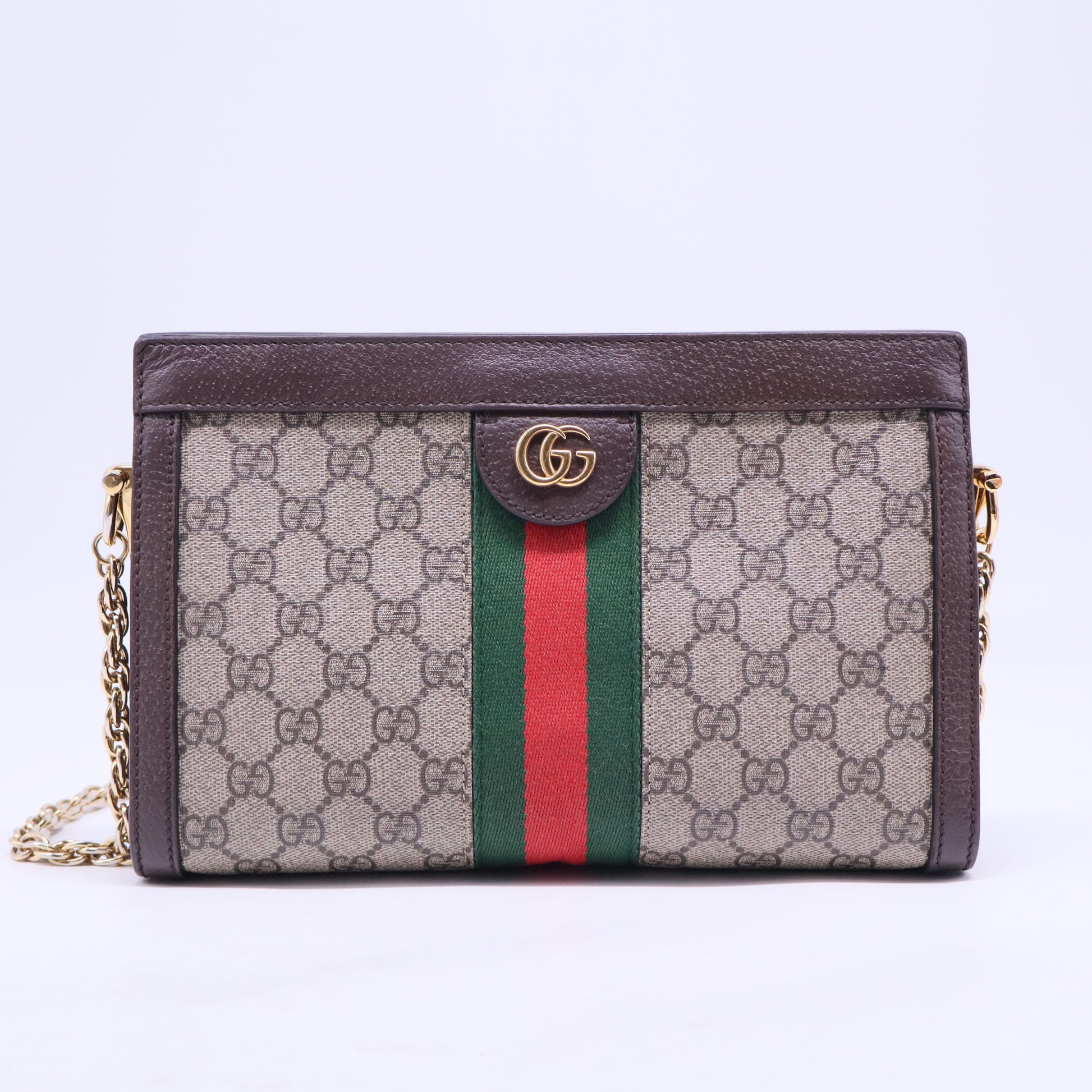 Ophidia Chain Shoulder Bag GG Coated Canvas Small B20698