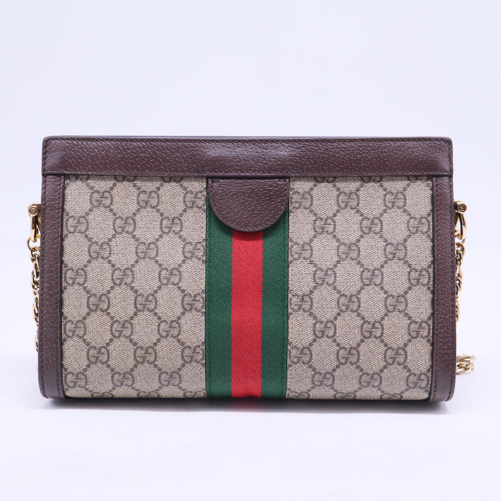 Ophidia Chain Shoulder Bag GG Coated Canvas Small