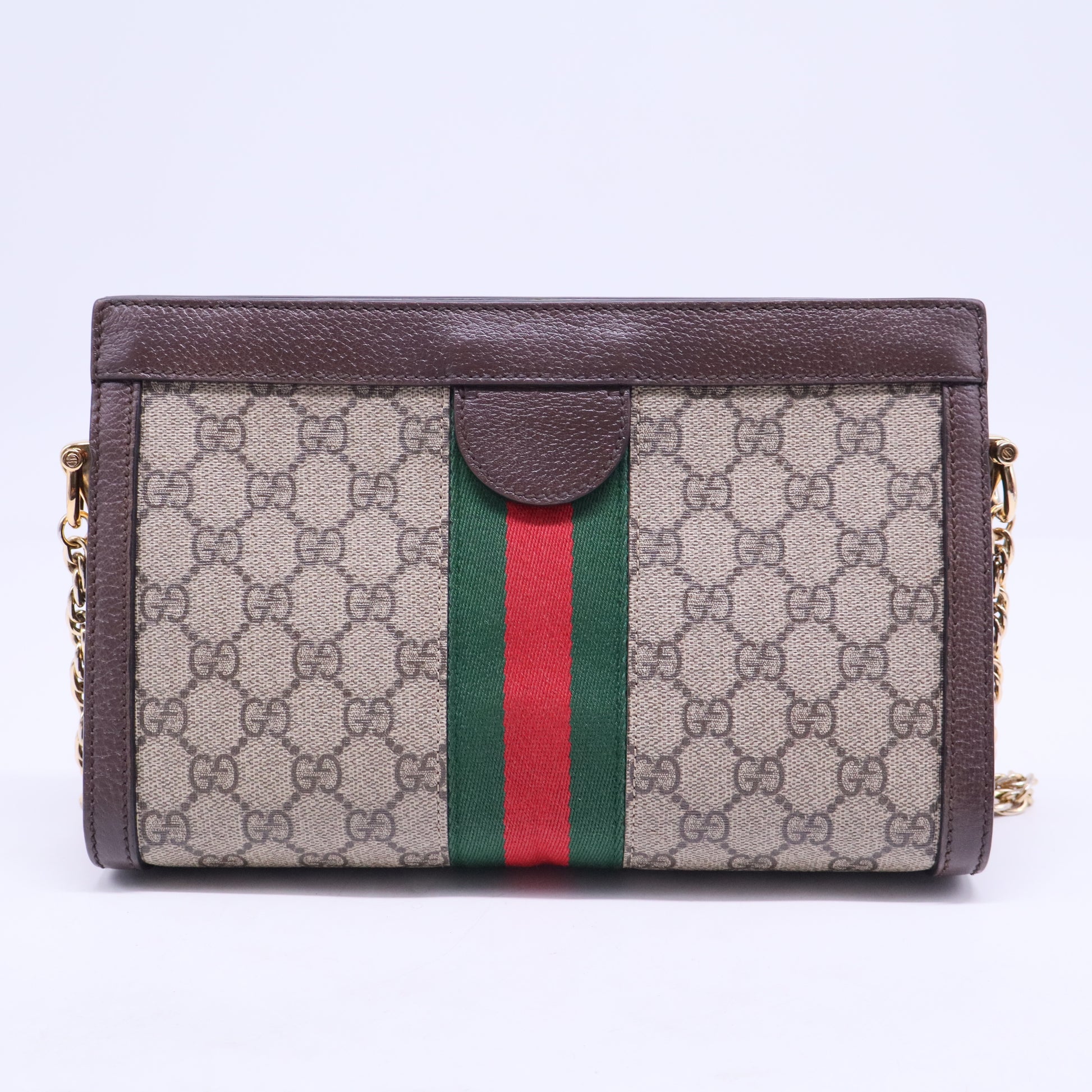 Ophidia Chain Shoulder Bag GG Coated Canvas Small