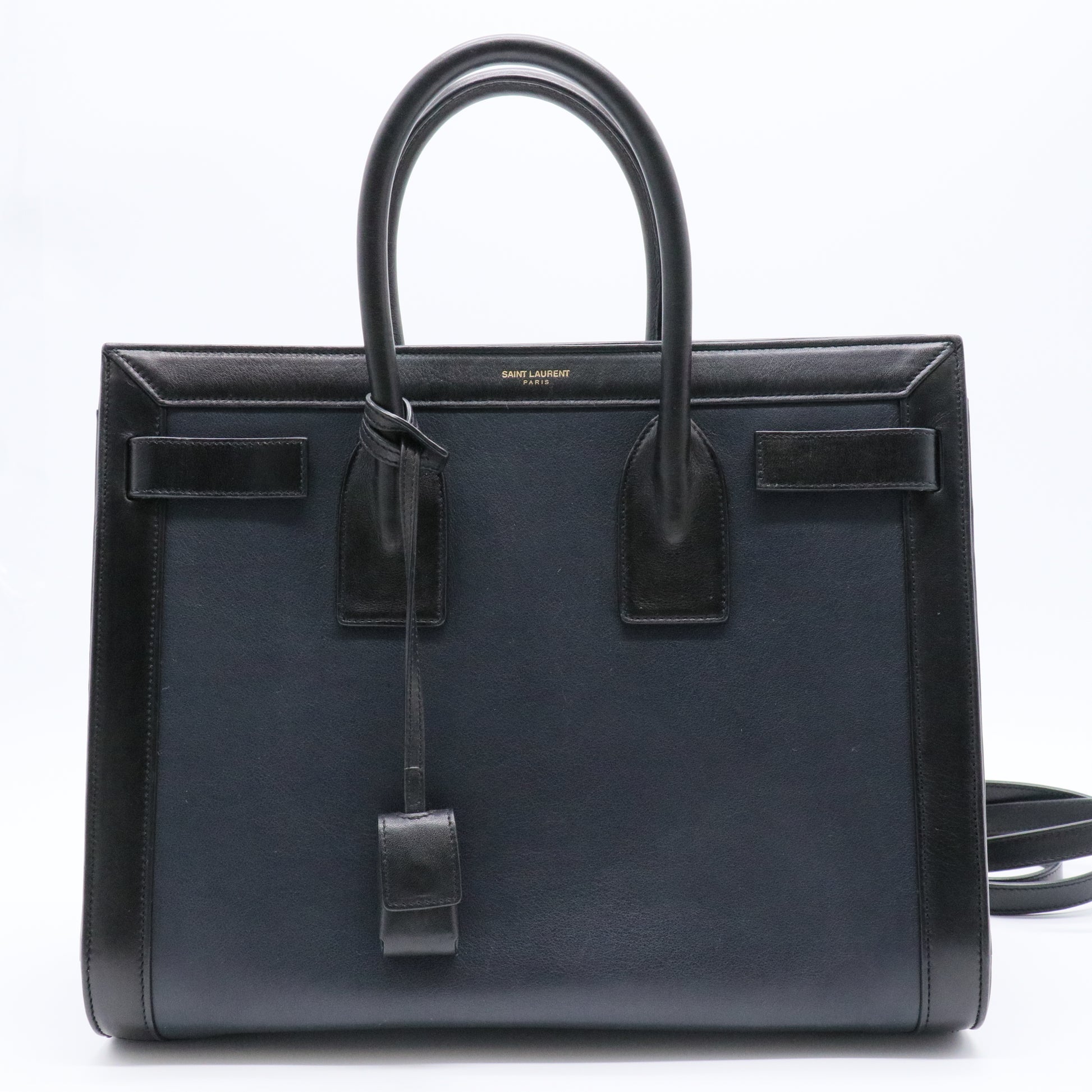 Calfskin Small Bi-Color Sac De Jour Marine Nero Black
