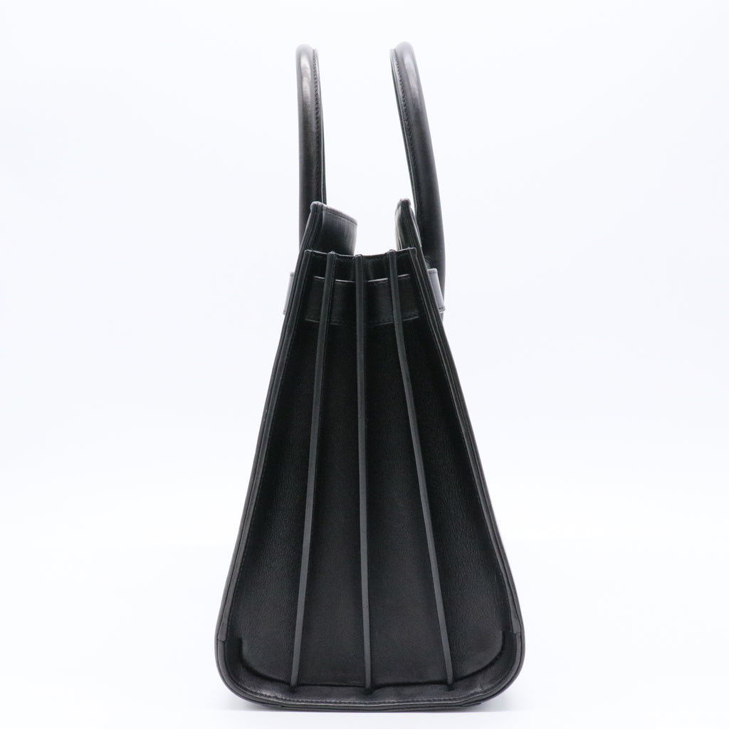 Calfskin Small Bi-Color Sac De Jour Marine Nero Black