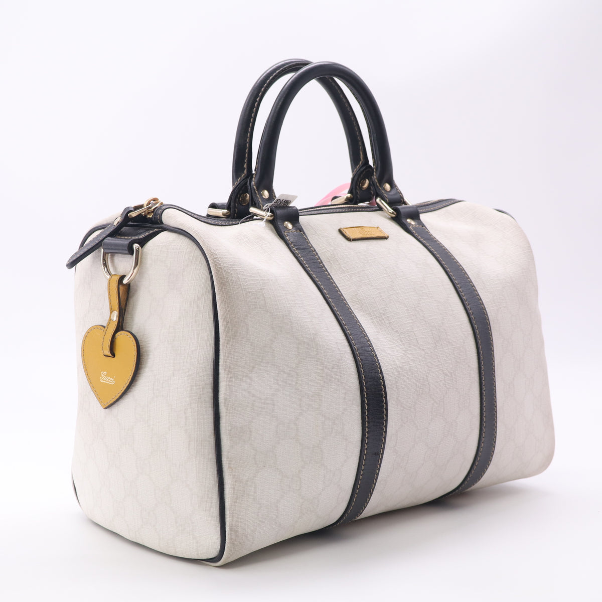 Gucci White/Black GG Coated Canvas Medium Joy Boston Bag twins LDJ6461