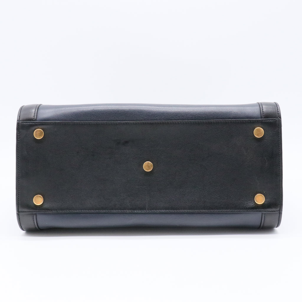 Calfskin Small Bi-Color Sac De Jour Marine Nero Black