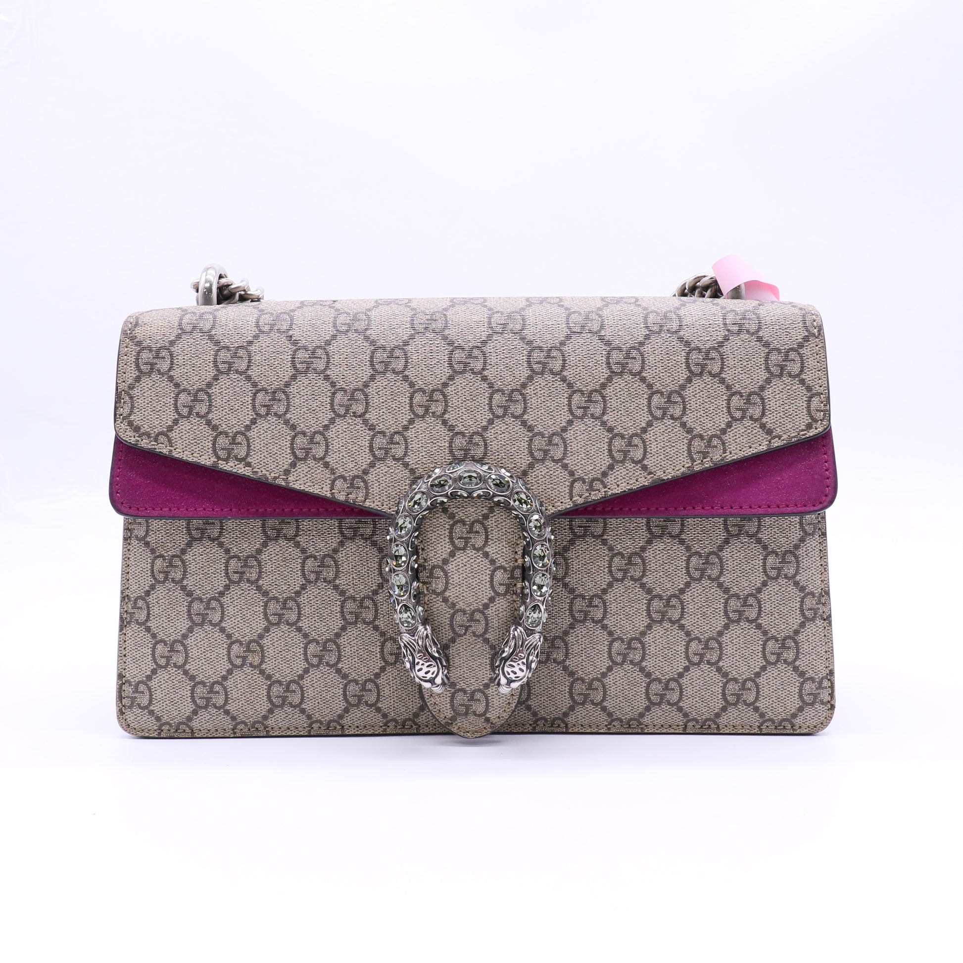 GG Supreme Monogram Suede Crystal Small Dionysus Shoulder Bag  twins LDJ4684