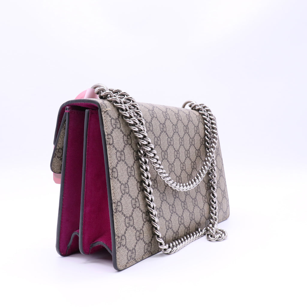 GG Supreme Monogram Suede Crystal Small Dionysus Shoulder Bag  twins LDJ4684