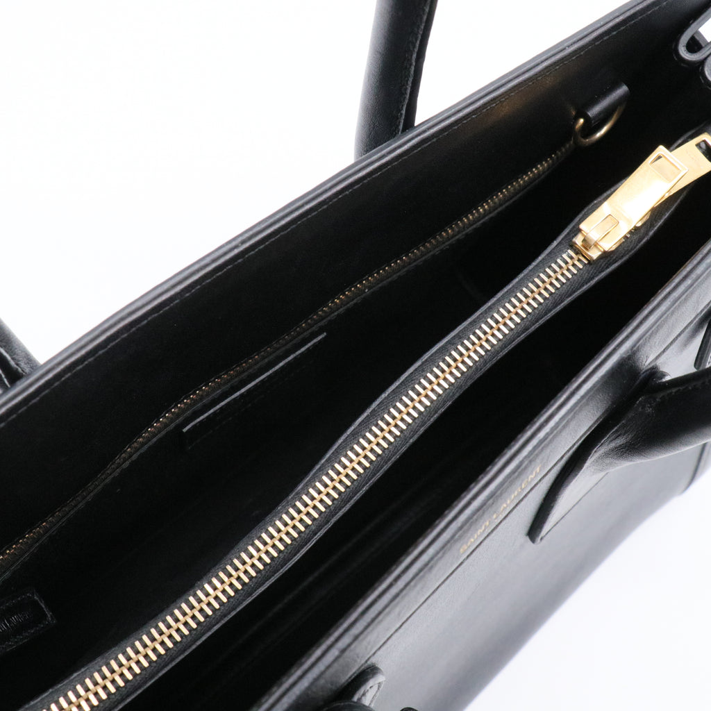 Calfskin Small Bi-Color Sac De Jour Marine Nero Black