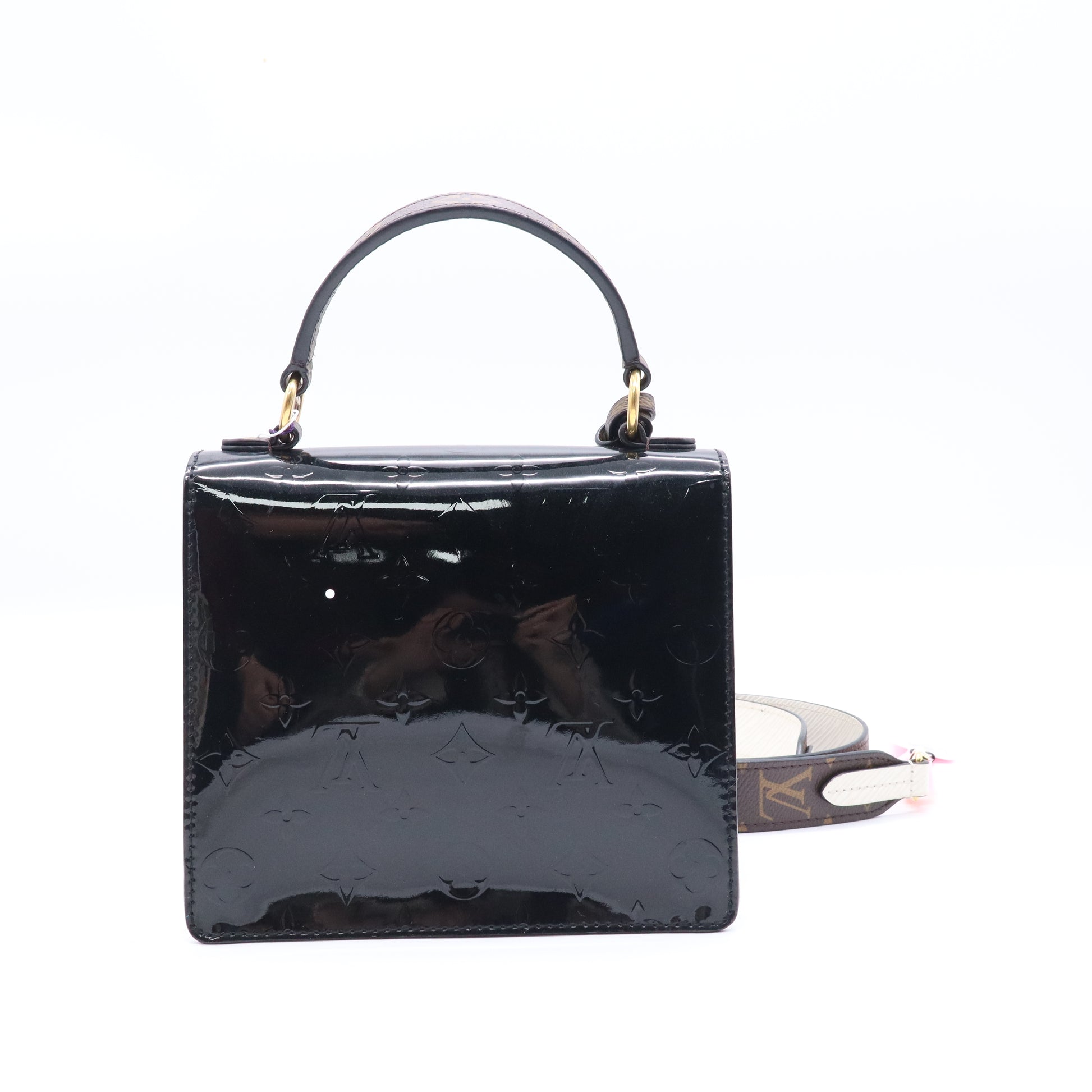 Spring Street NM Handbag Monogram Vernis with Monogram Canvas and Epi Leather Twins LDJ3806