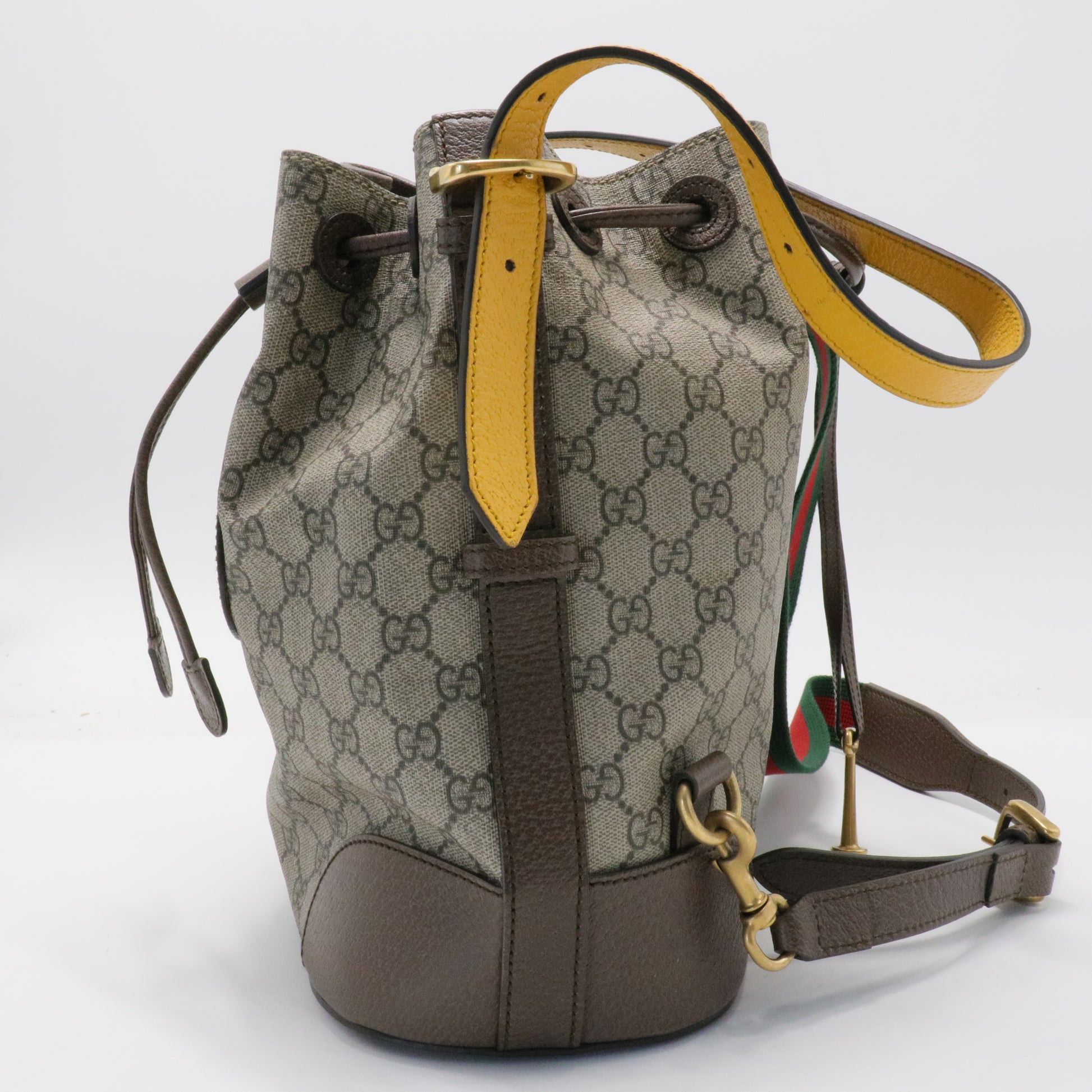 Neo Vintage Drawstring Bucket Backpack GG Coated Canvas  - twins