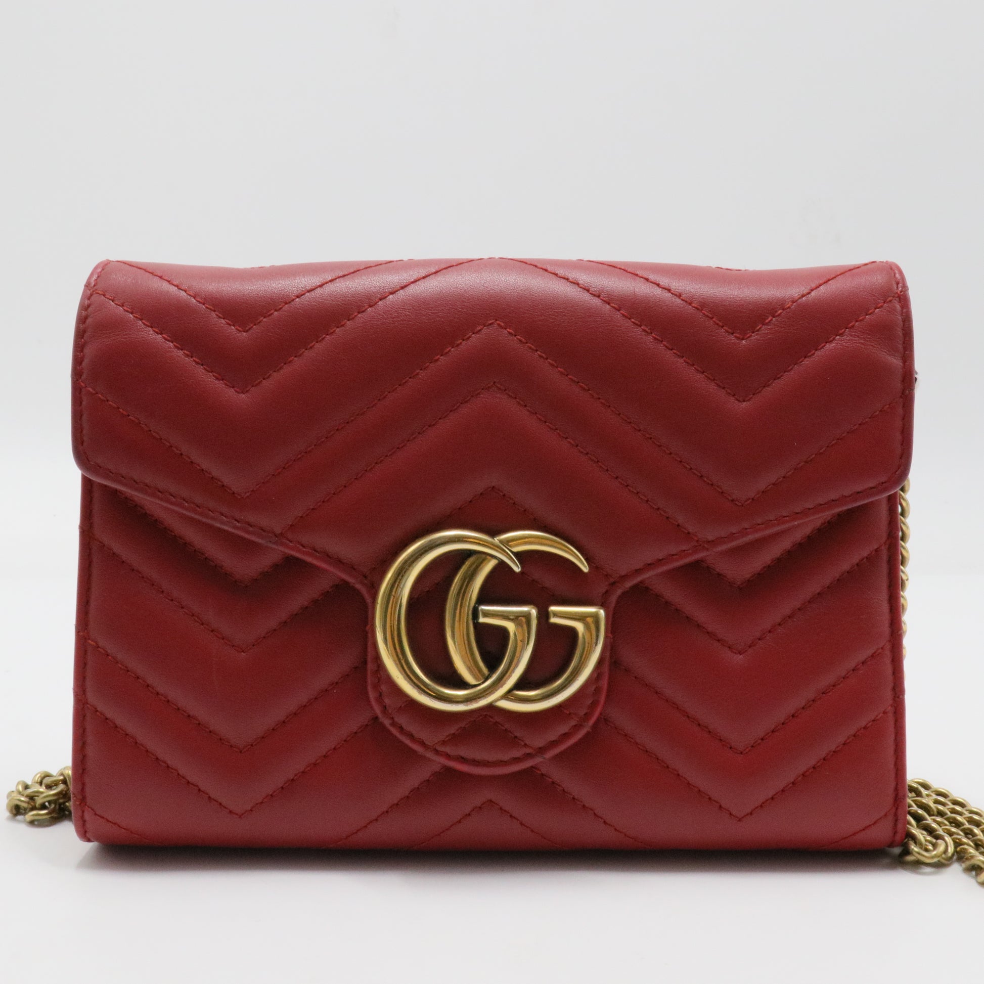 GG Marmont Chain Wallet Matelasse Leather Mini