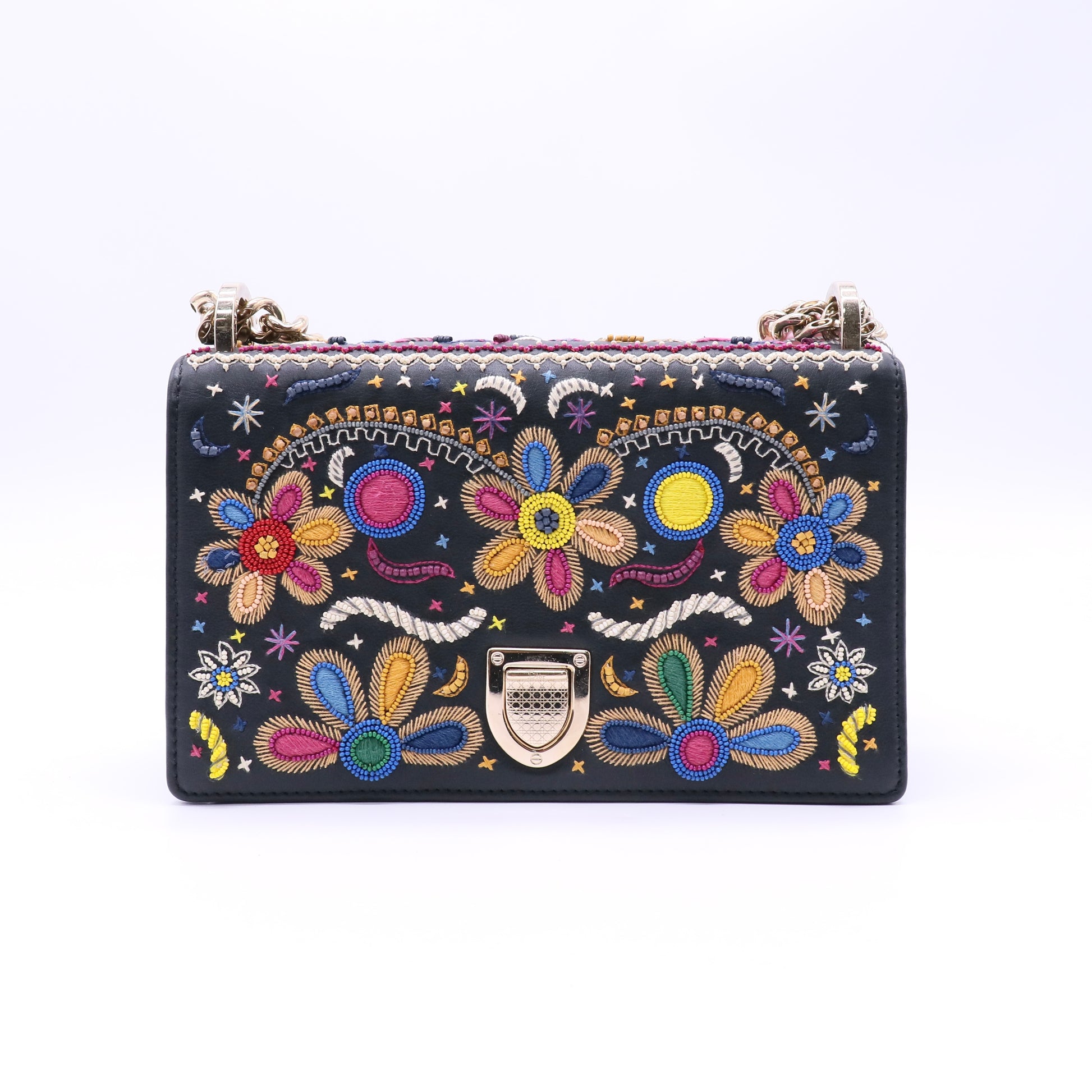Christian Dior Calfskin Butterfly Printed Small Diorama Flap Bag Multicolor twins LDJ4679