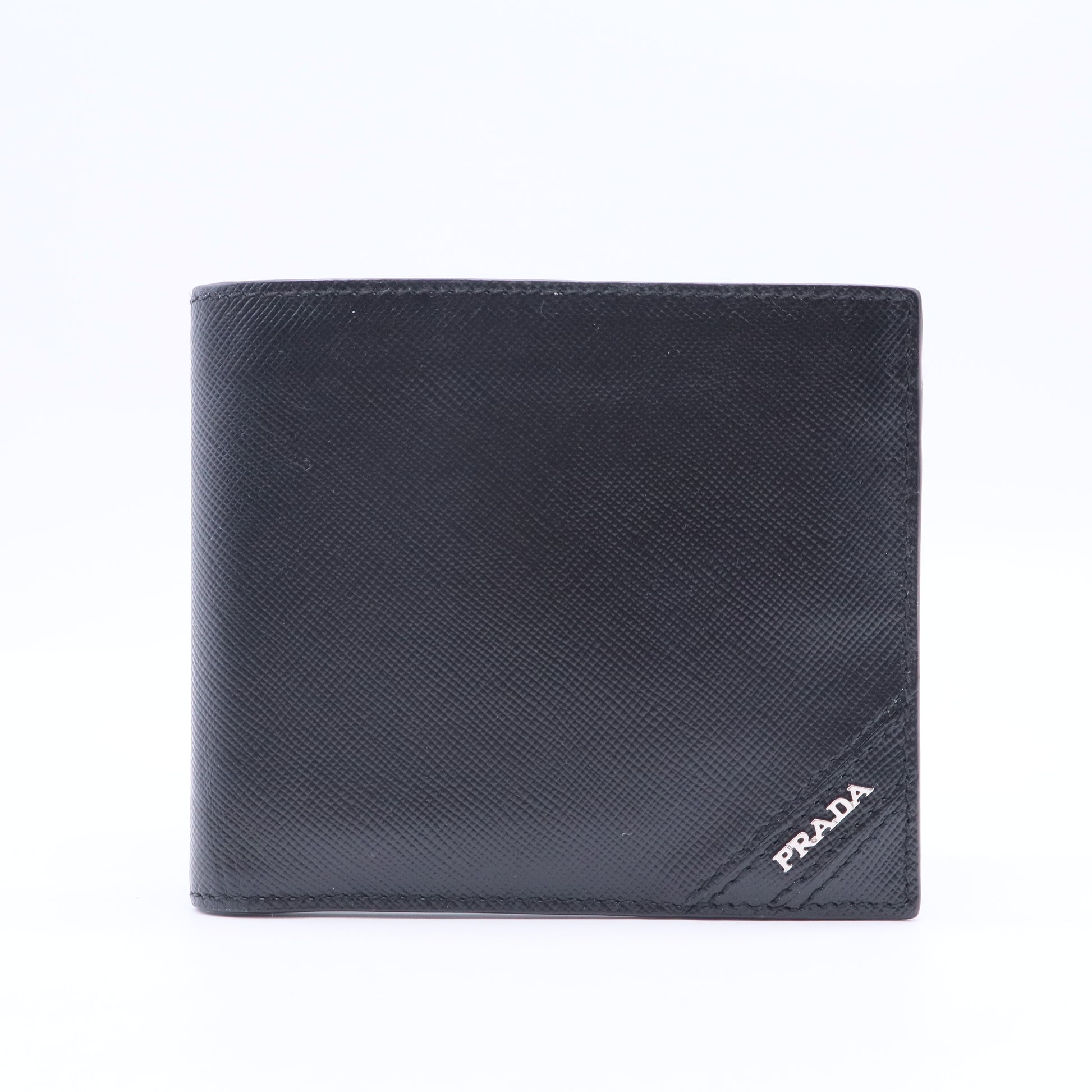 Logo Bifold Wallet Saffiano Leather Compact W11308