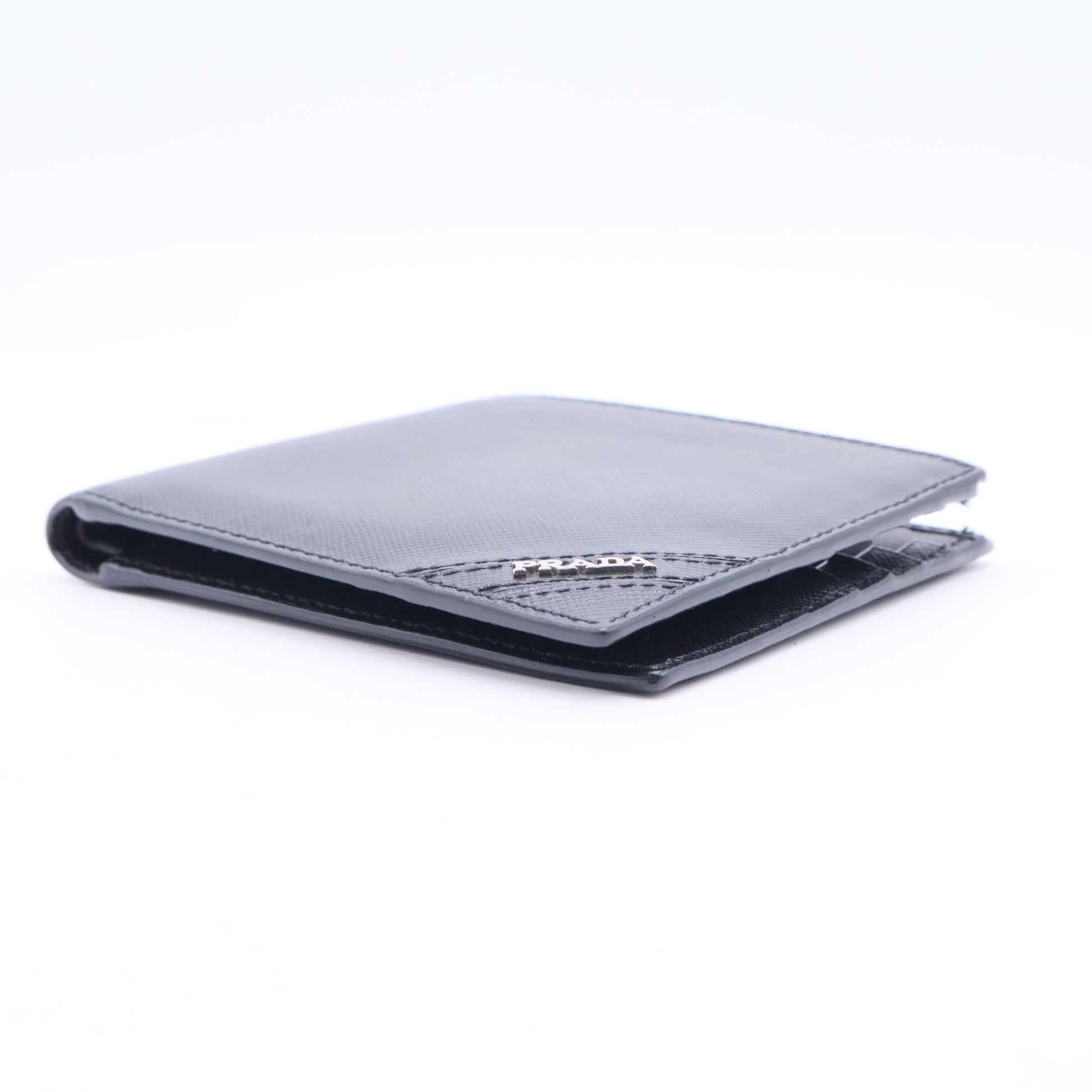 Logo Bifold Wallet Saffiano Leather Compact W11308