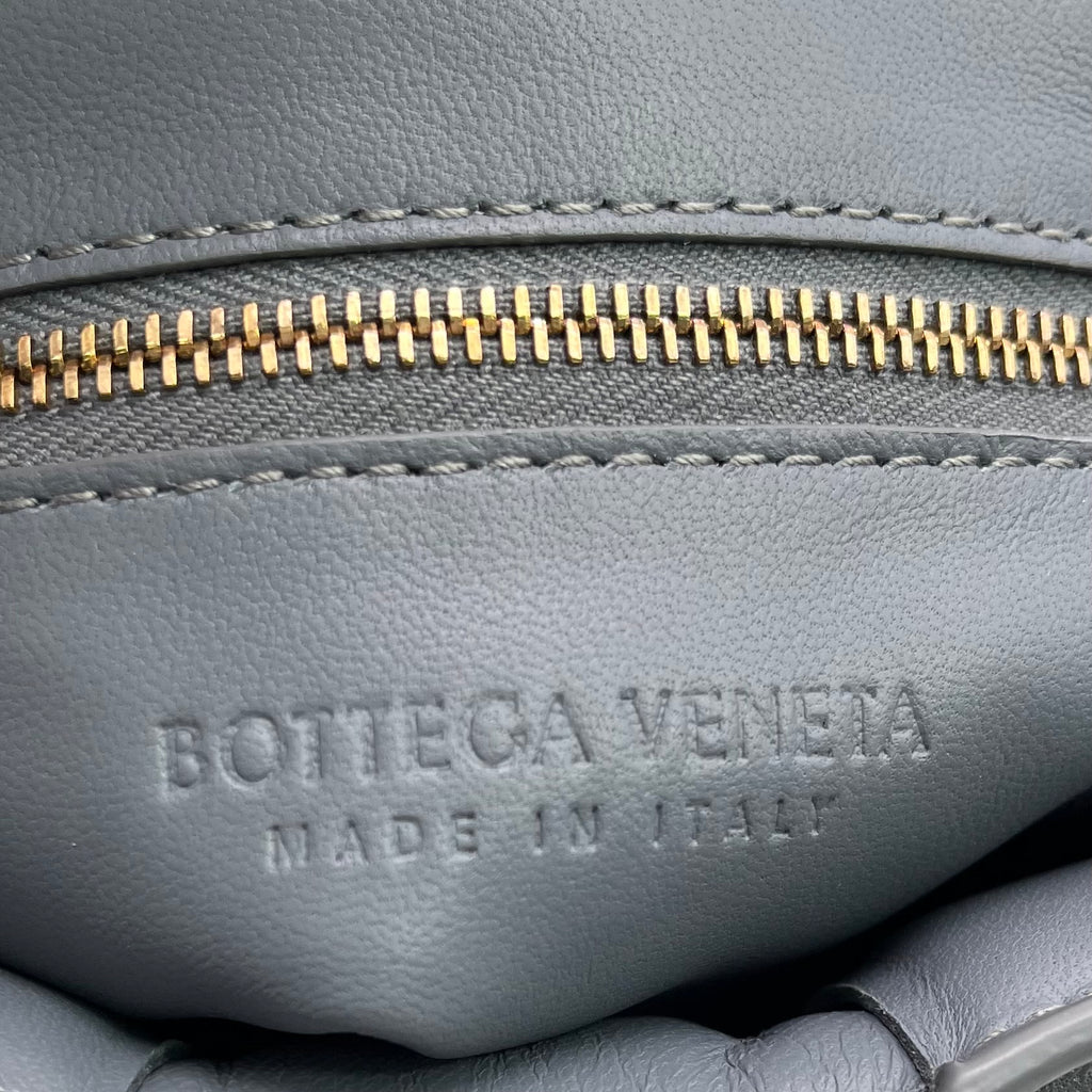 Lambskin Padded Cassette Shoulder Bag Grey twins