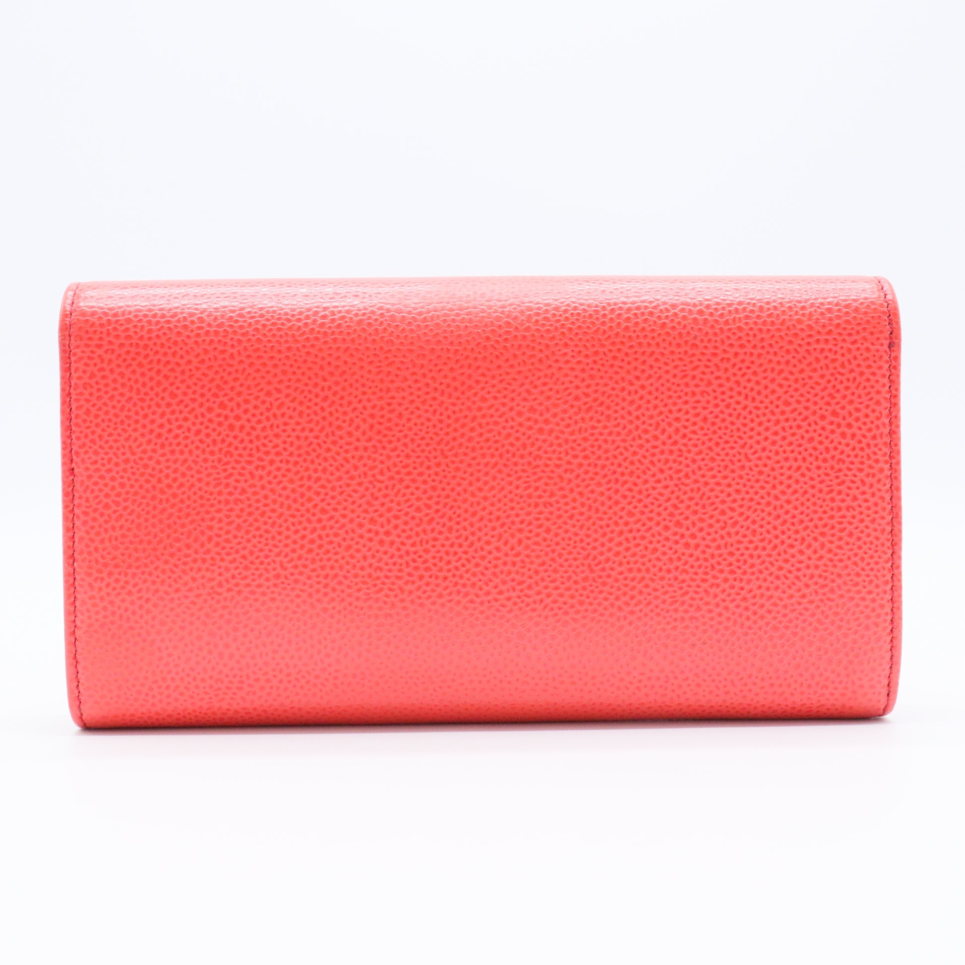 Pink Caviar Leather Long Wallet