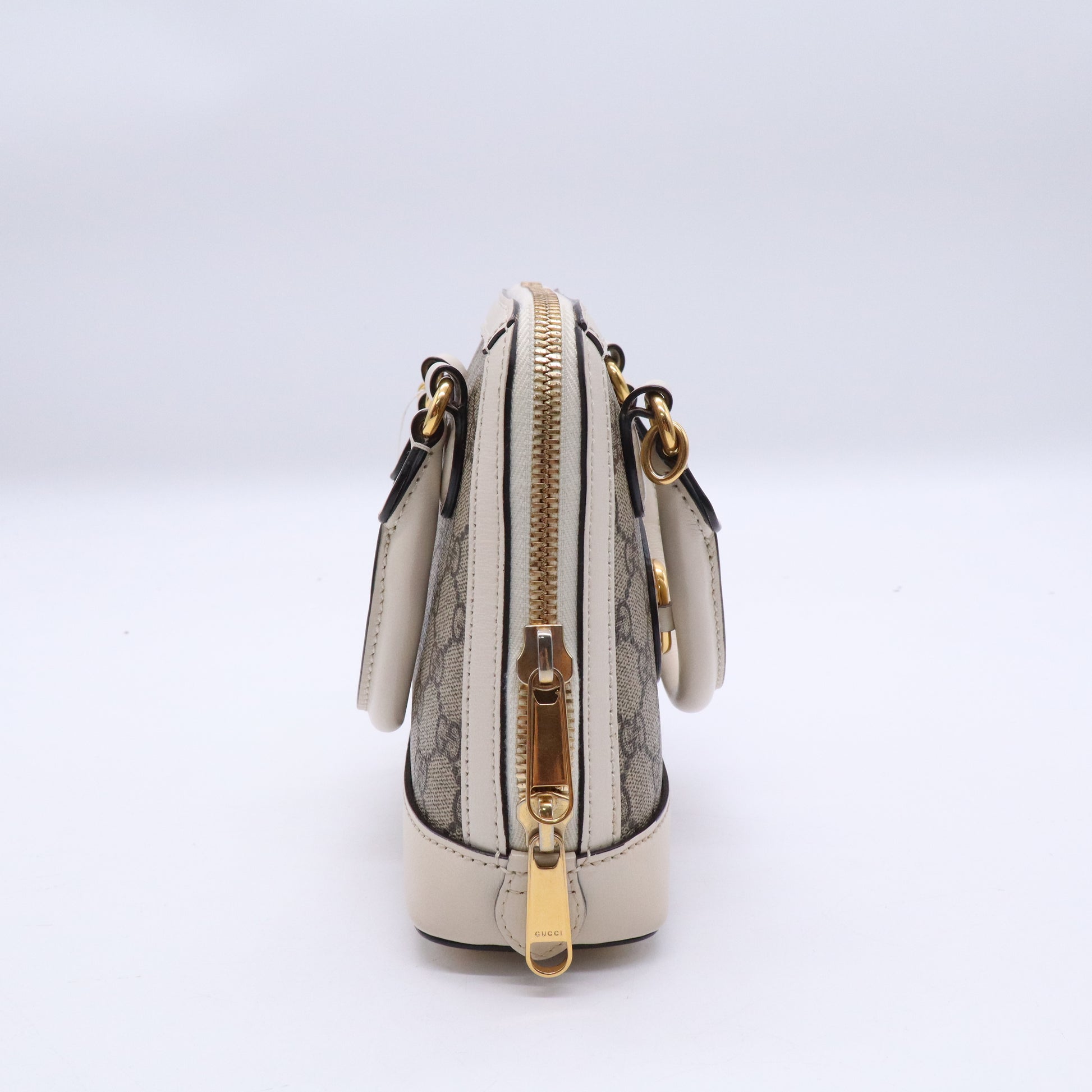 Horsebit 1955 Top Handle Bag GG Coated Canvas with Leather Small Twins LDJ3804