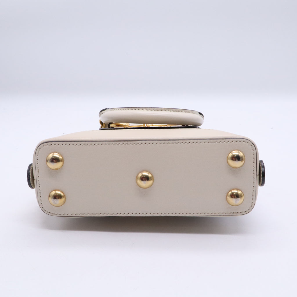 Horsebit 1955 Top Handle Bag GG Coated Canvas with Leather Small Twins LDJ3804