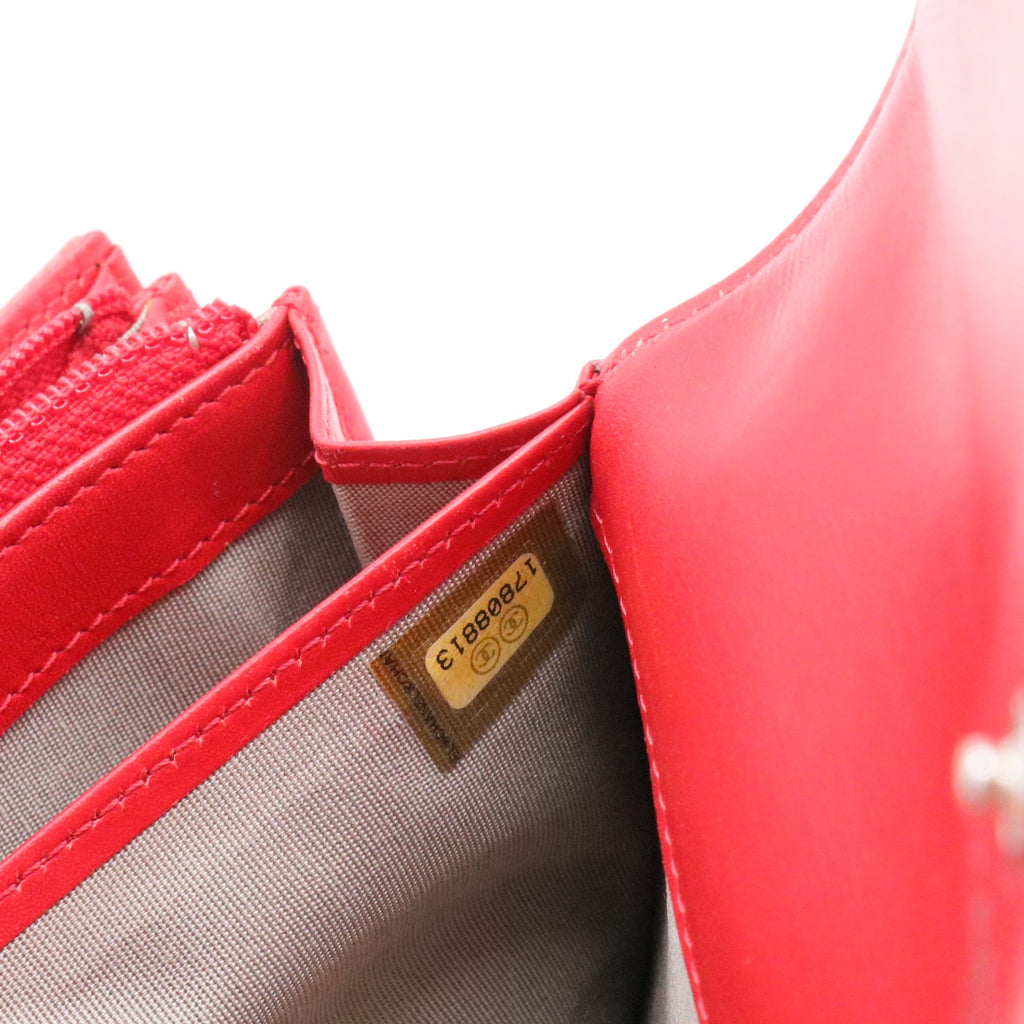 Pink Caviar Leather Long Wallet