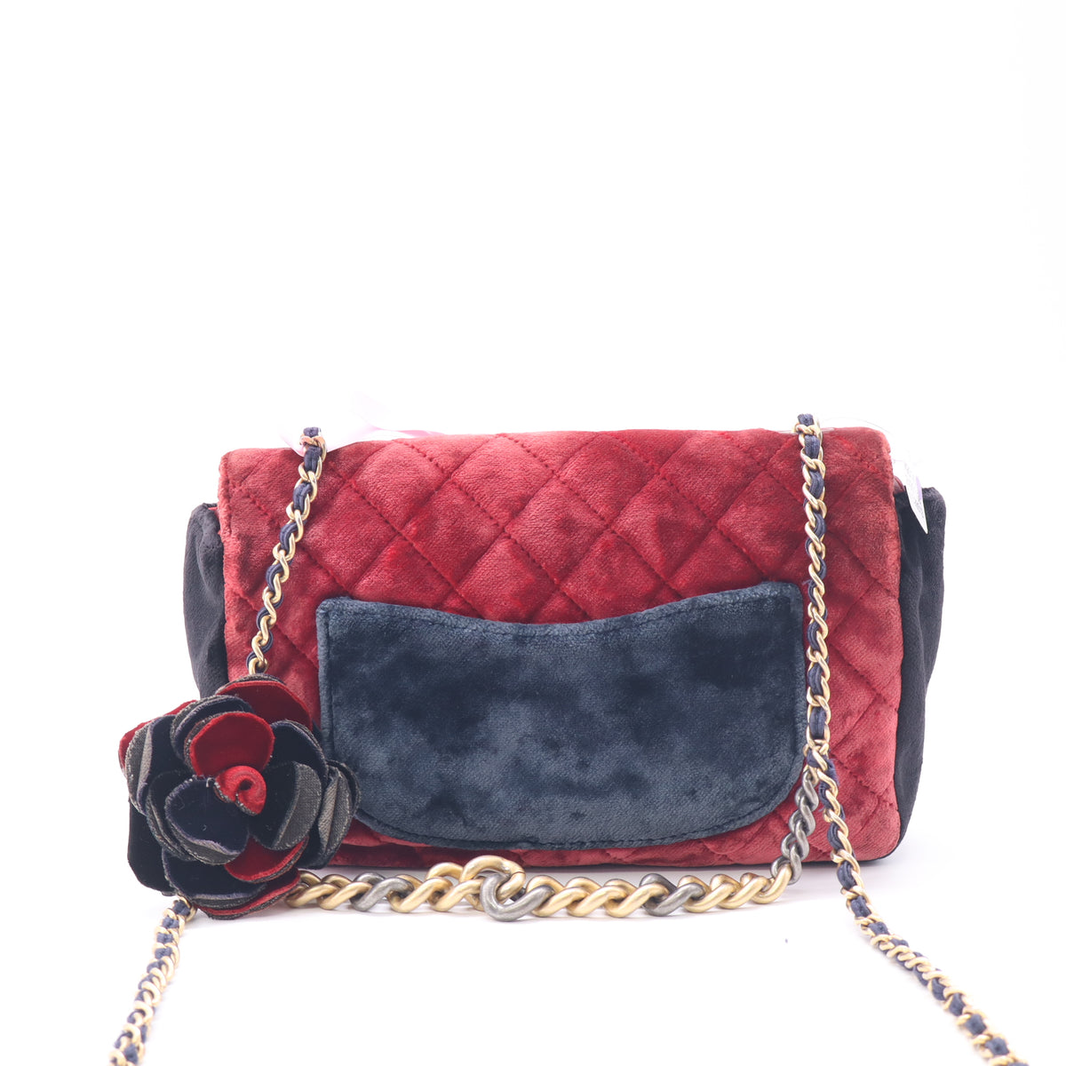 Chanel Quilted Velvet Private Affair Camellia Flap Bag twins LDJ6443