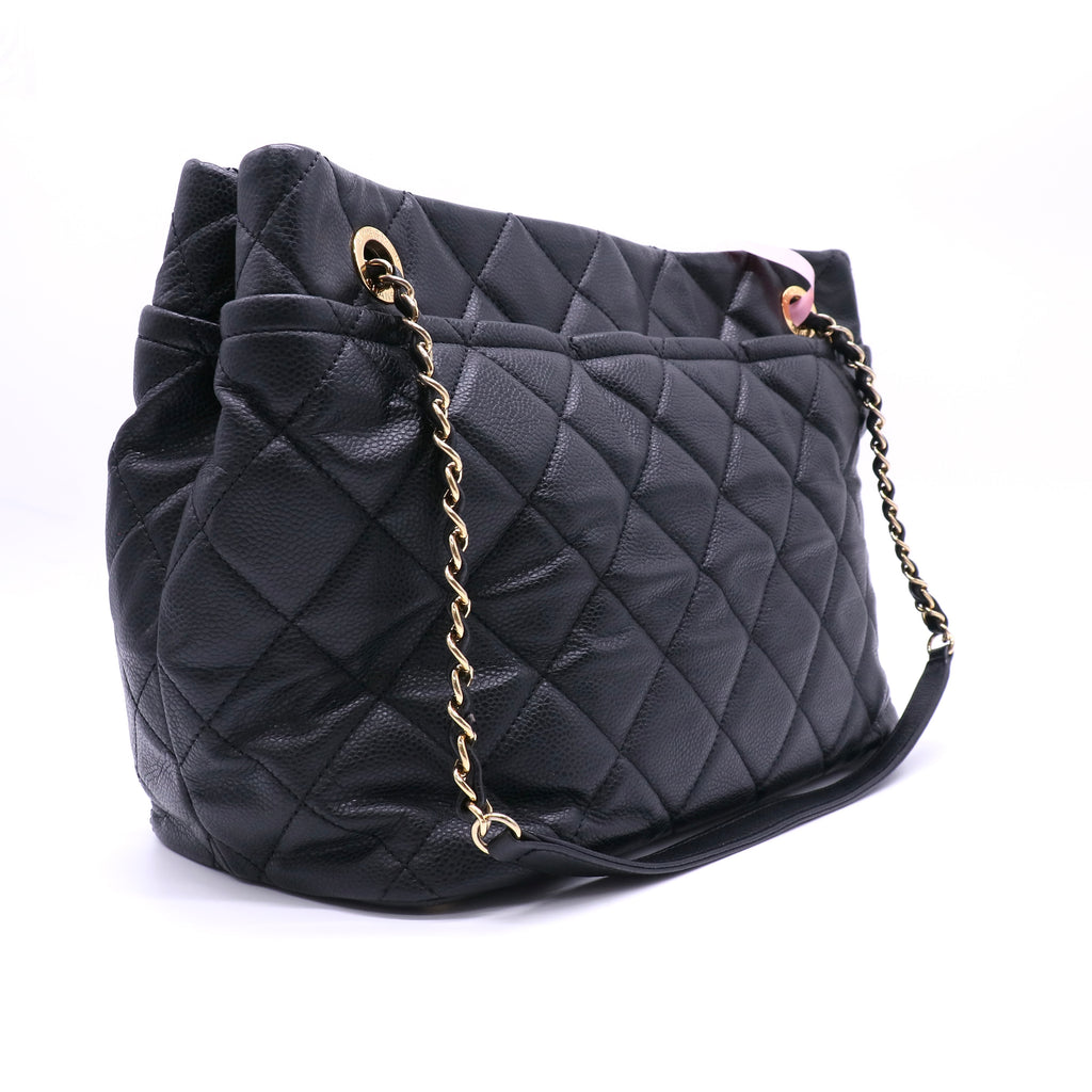 Caviar Quilted CC Timeless Soft Tote Black twins LDJ4689