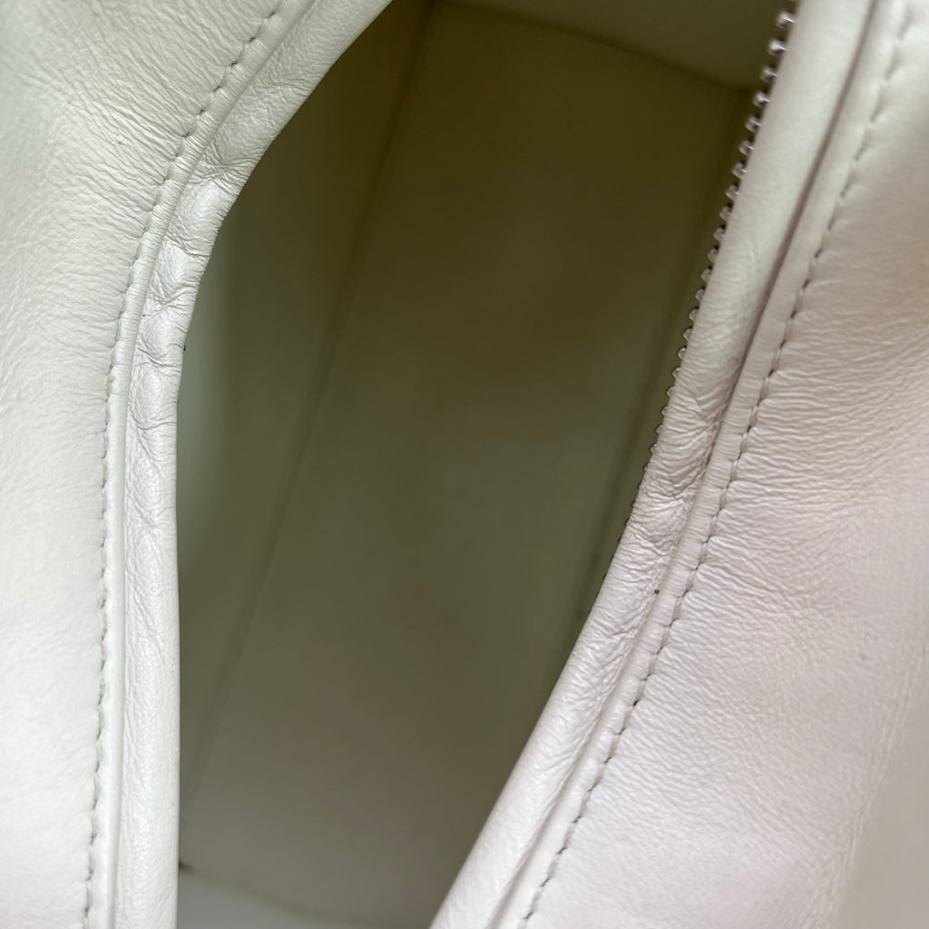 White Medium Perforated Calfskin Cannage Lady Dior twins