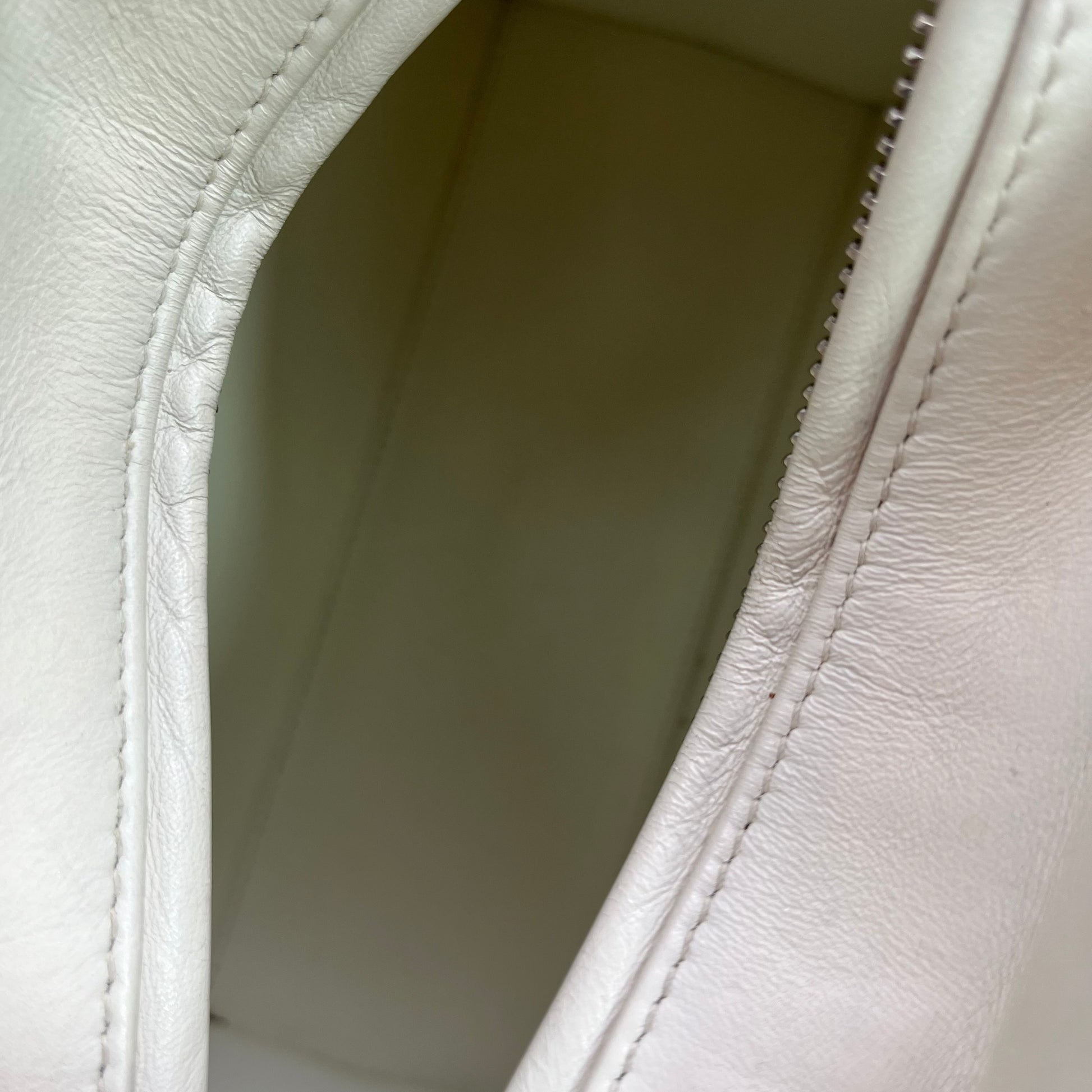 White Medium Perforated Calfskin Cannage Lady Dior twins