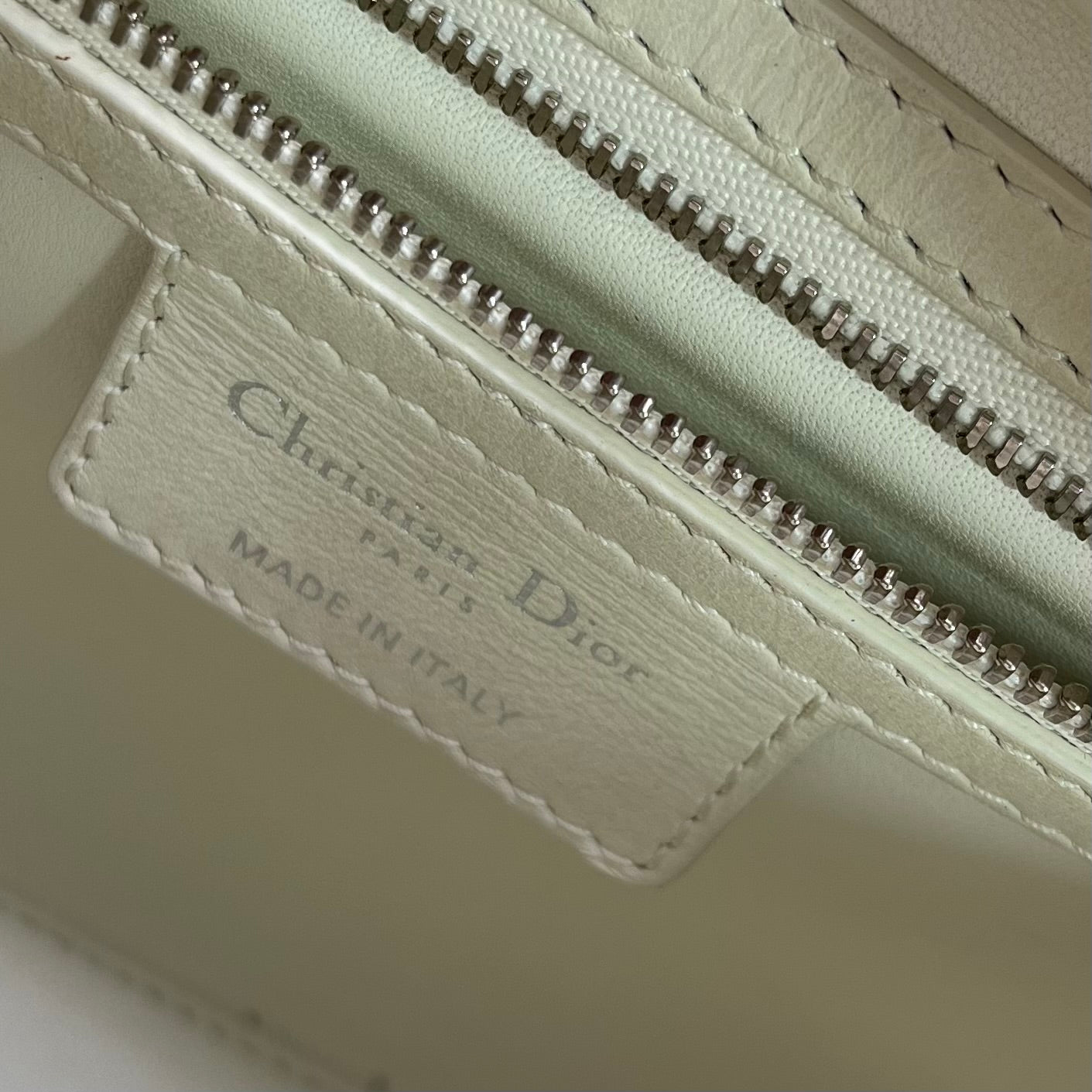White Medium Perforated Calfskin Cannage Lady Dior twins
