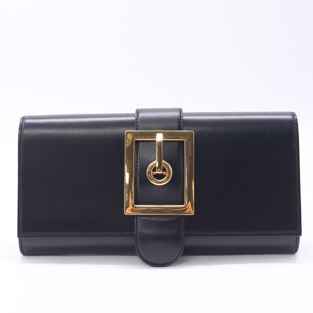 Gucci Smooth Leather Lady Buckle Clutch Bag twins LDJ6421