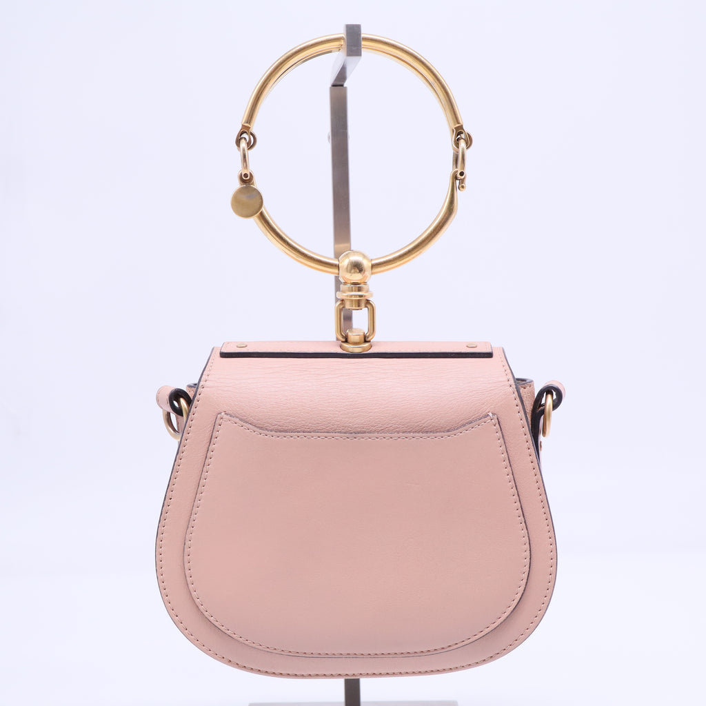 Calfskin Suede Small Nile Bracelet Bag Biscotti  B20355