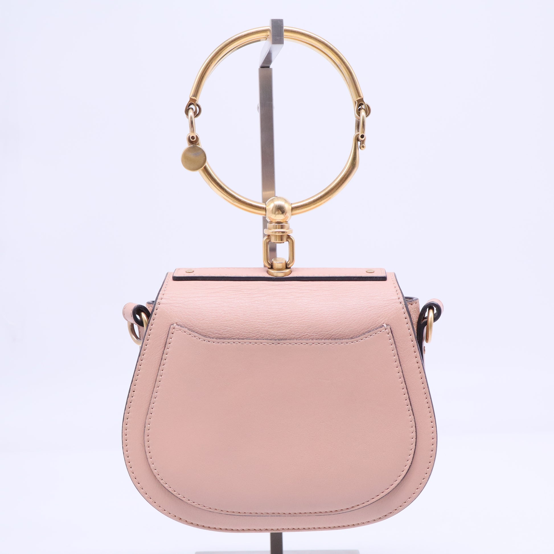 Calfskin Suede Small Nile Bracelet Bag Biscotti  B20355