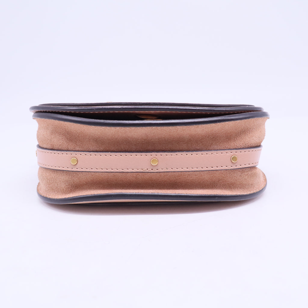 Calfskin Suede Small Nile Bracelet Bag Biscotti  B20355