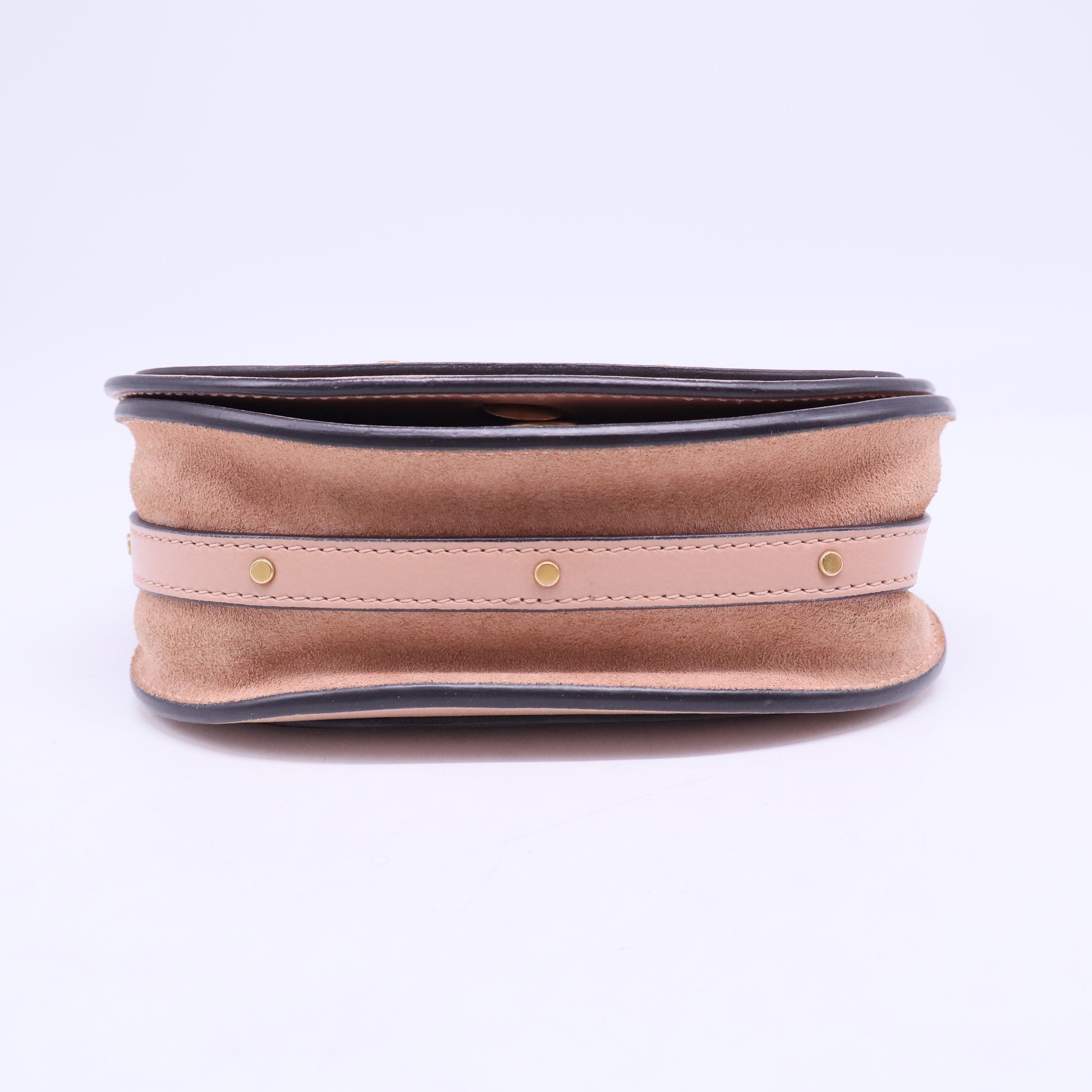 Calfskin Suede Small Nile Bracelet Bag Biscotti  B20355