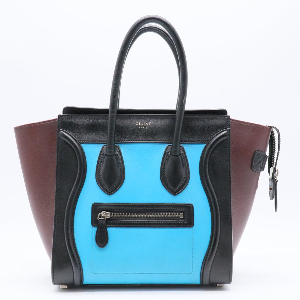 Tricolor Luggage Bag Leather Micro