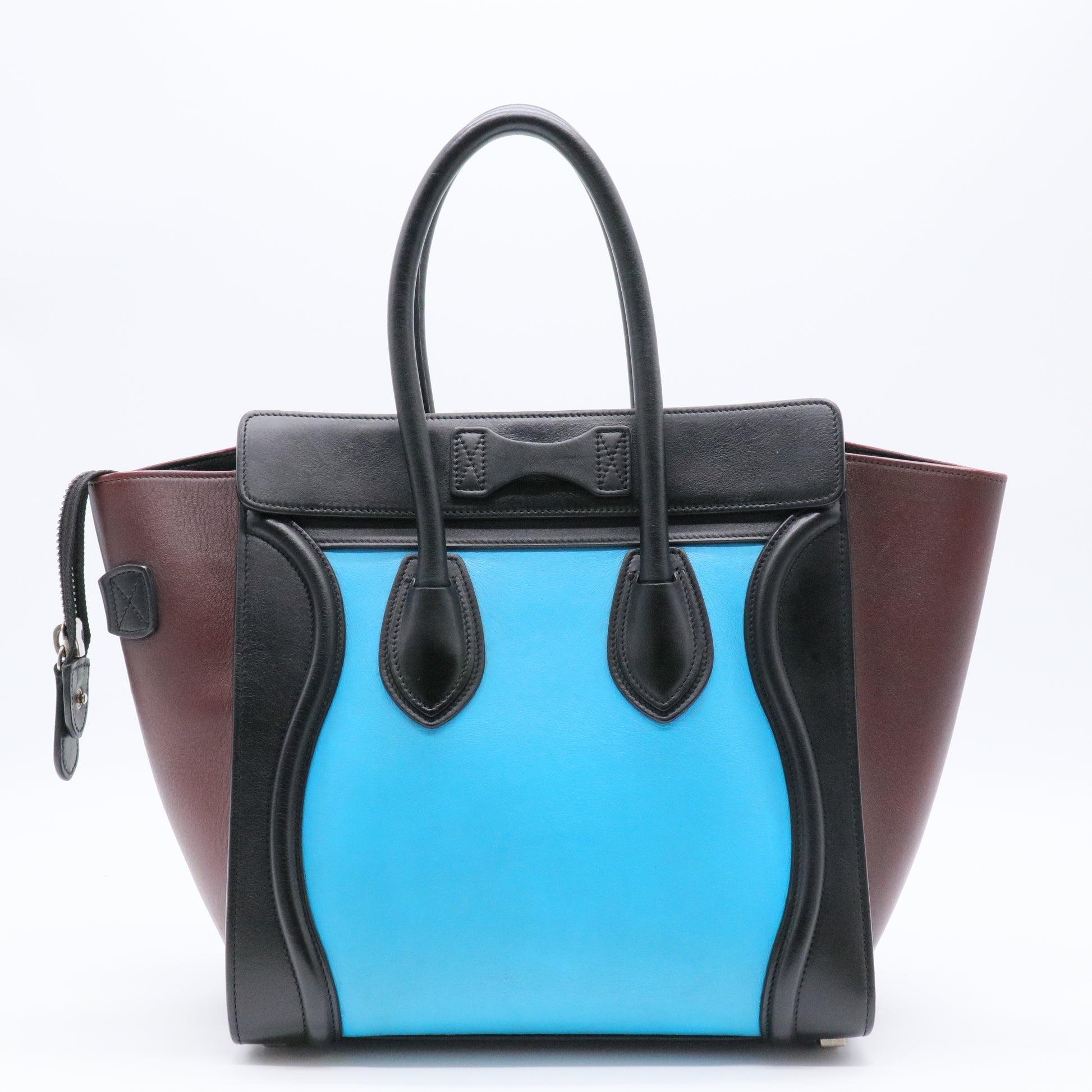 Tricolor Luggage Bag Leather Micro