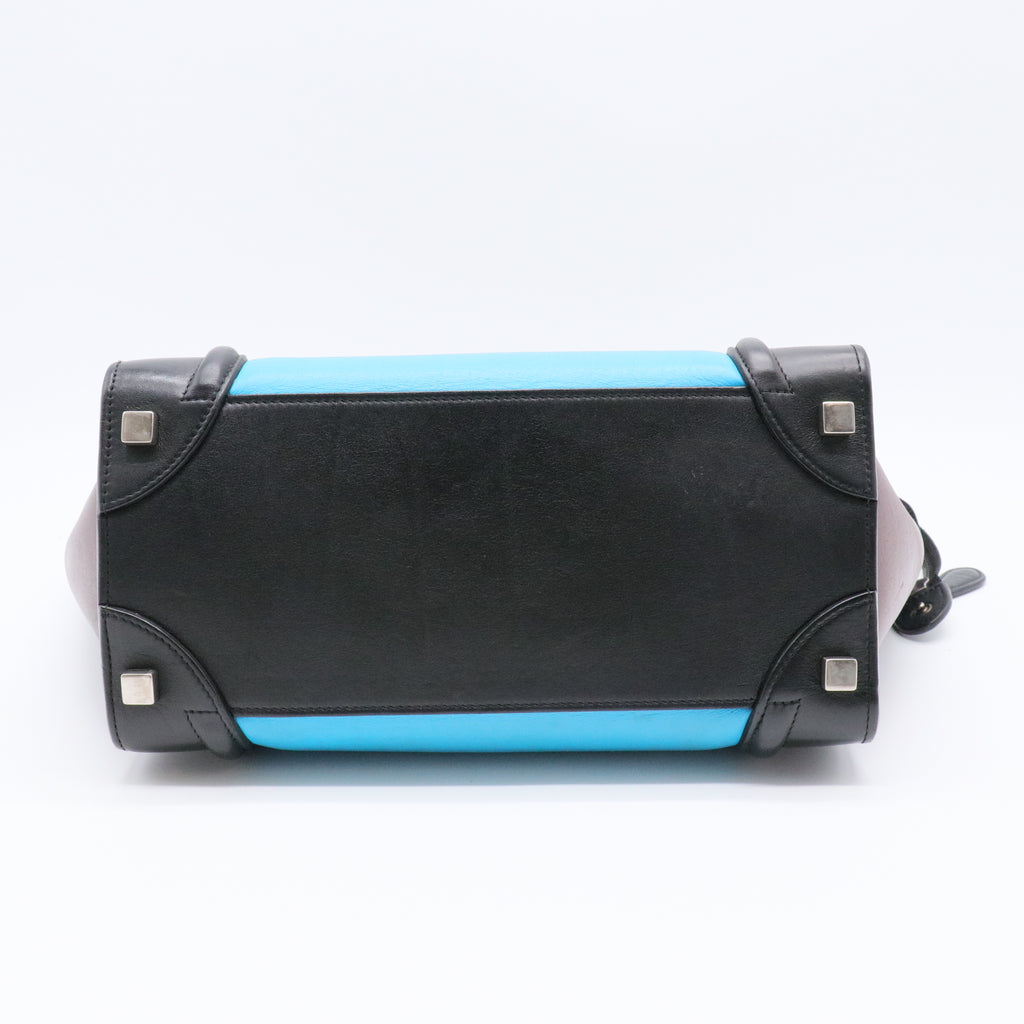 Tricolor Luggage Bag Leather Micro