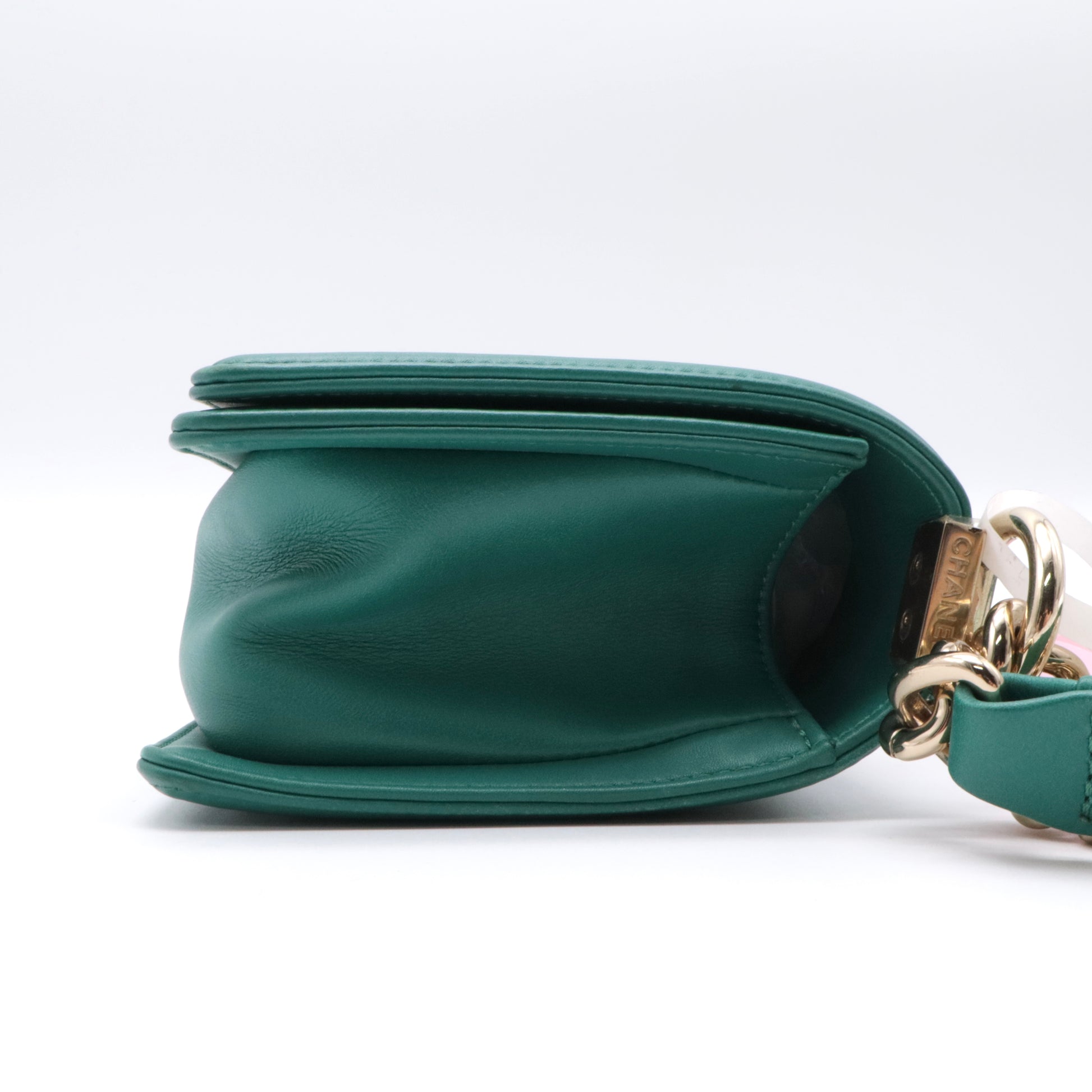 Leather Shoulder Bags Quilted Small Boy Bag Green twins