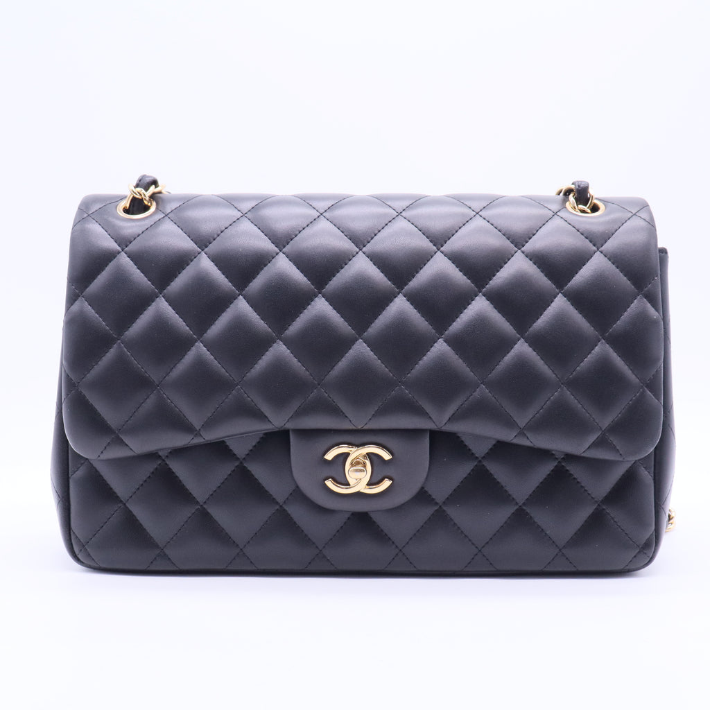 Classic Double Flap Bag Quilted Lambskin Jumbo B12220