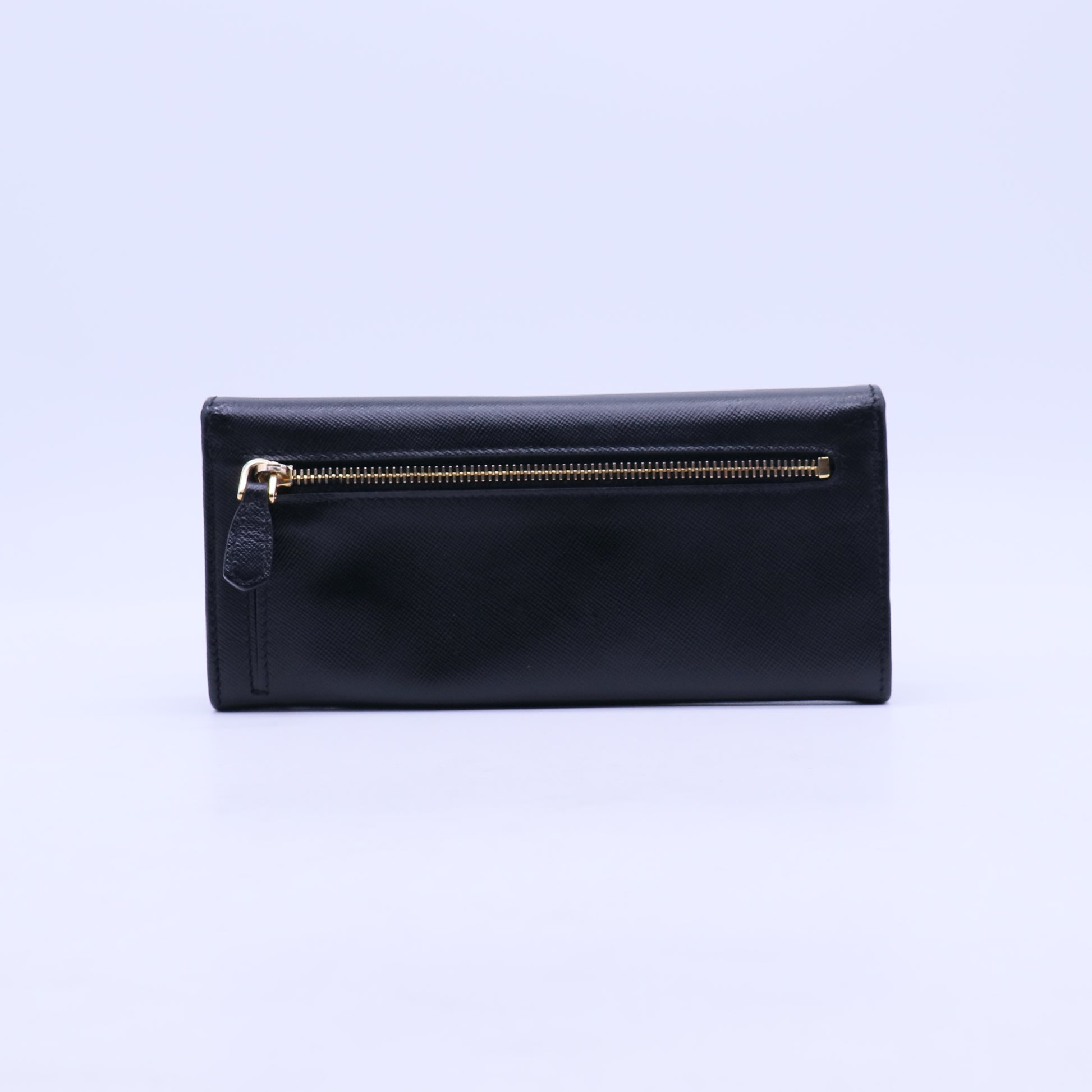 Prada Black Saffiano Leather Continental Wallet W21105
