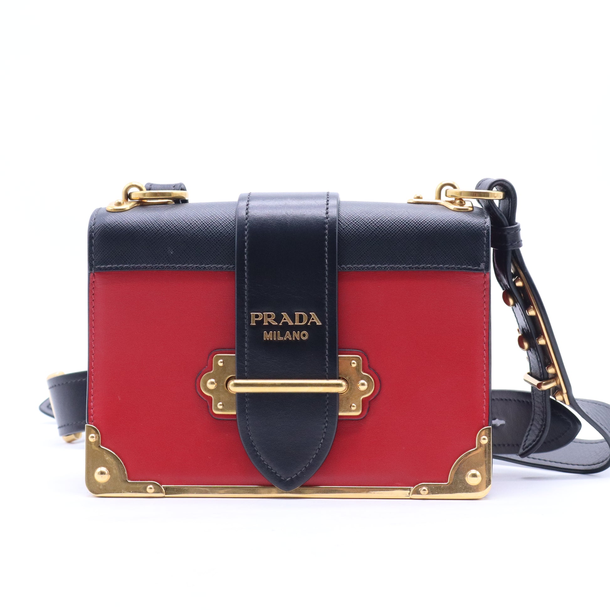 City Calfskin Saffiano Cahier Bag Fuoco Black B21616