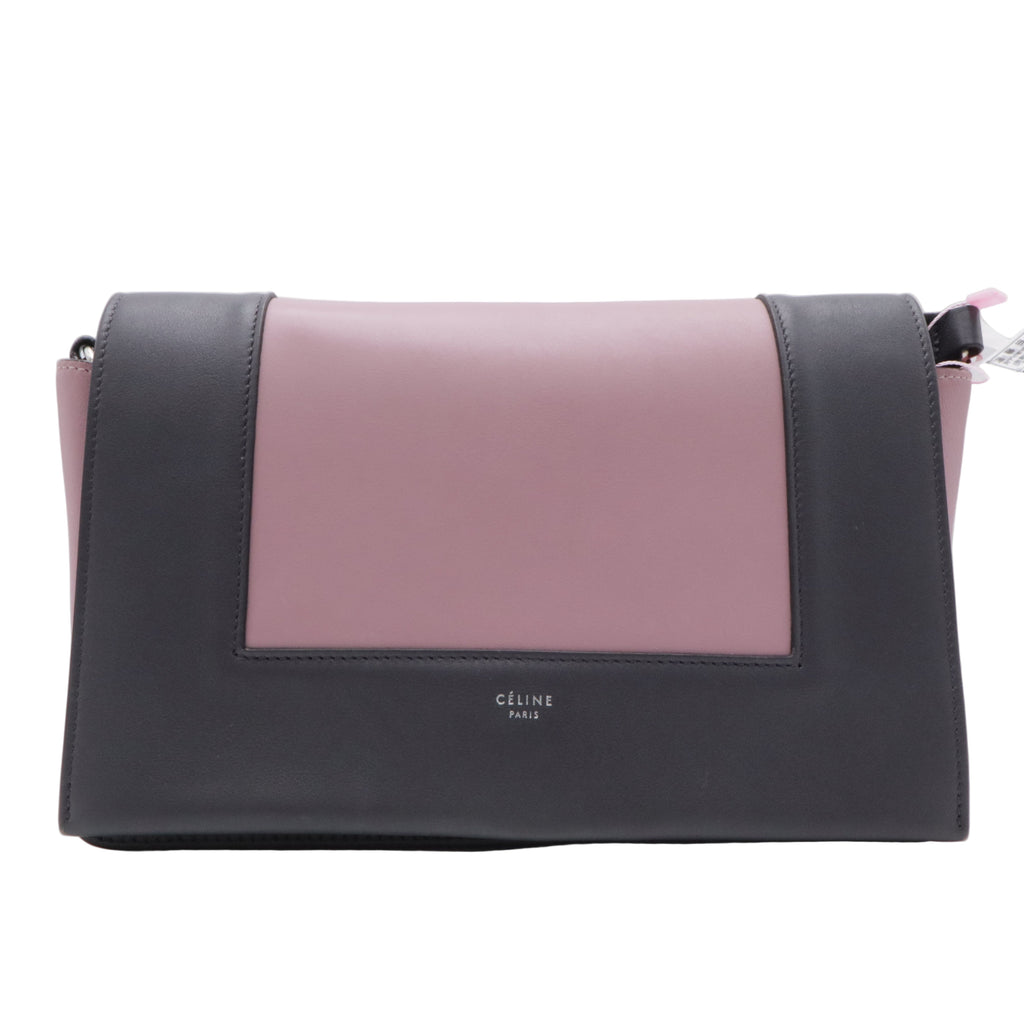 Shiny Smooth Calfskin Medium Frame Shoulder Bag Liquorice Antique Rose twins twins