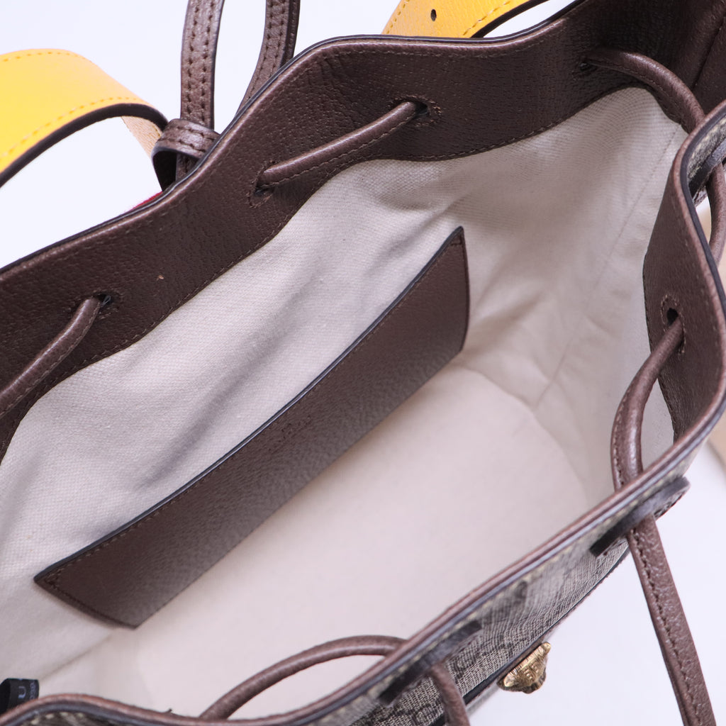 Neo Vintage Drawstring Bucket Backpack GG Coated Canvas Mini B20787