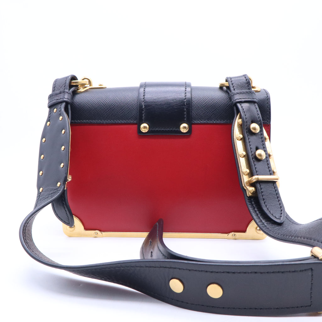 City Calfskin Saffiano Cahier Bag Fuoco Black B21616