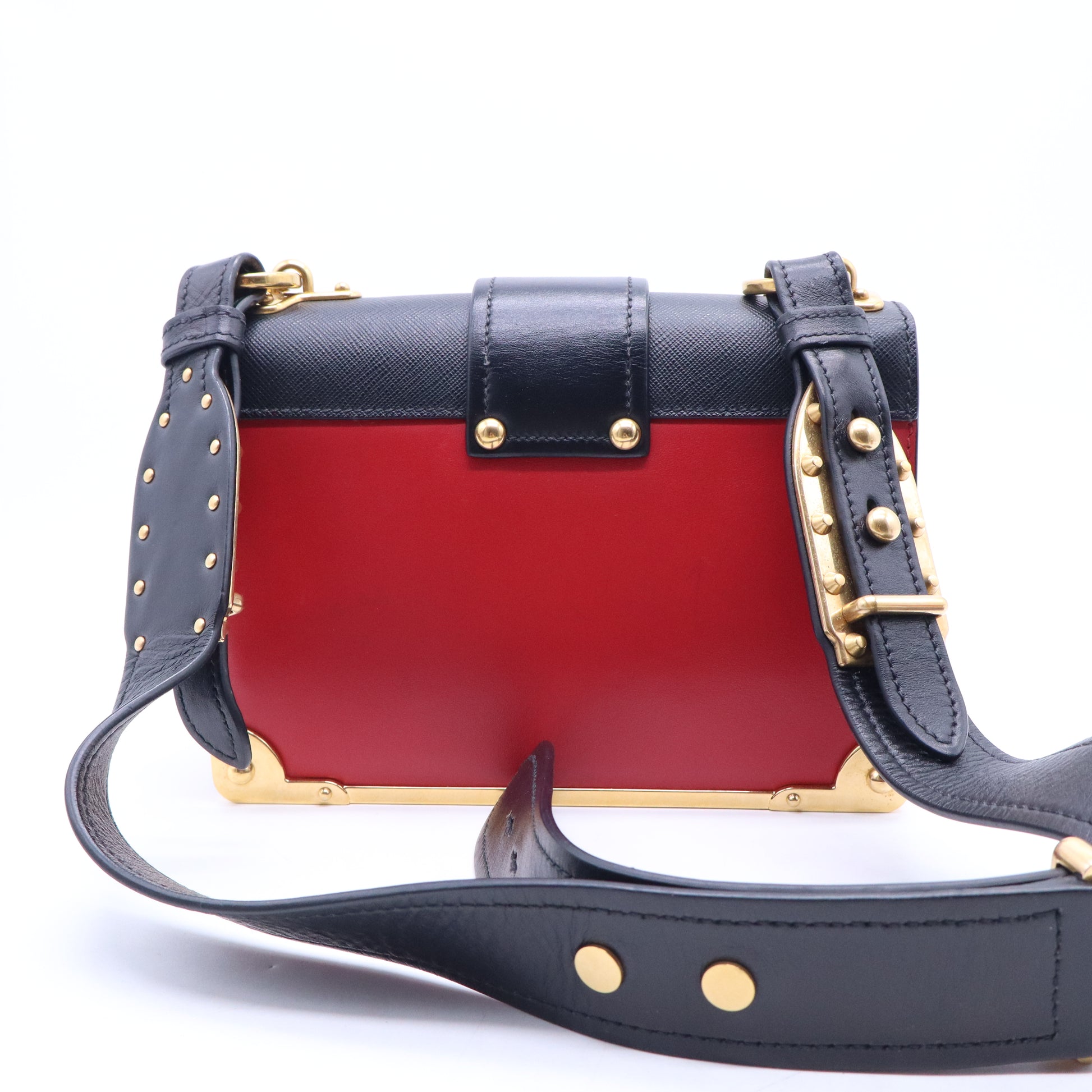 City Calfskin Saffiano Cahier Bag Fuoco Black B21616