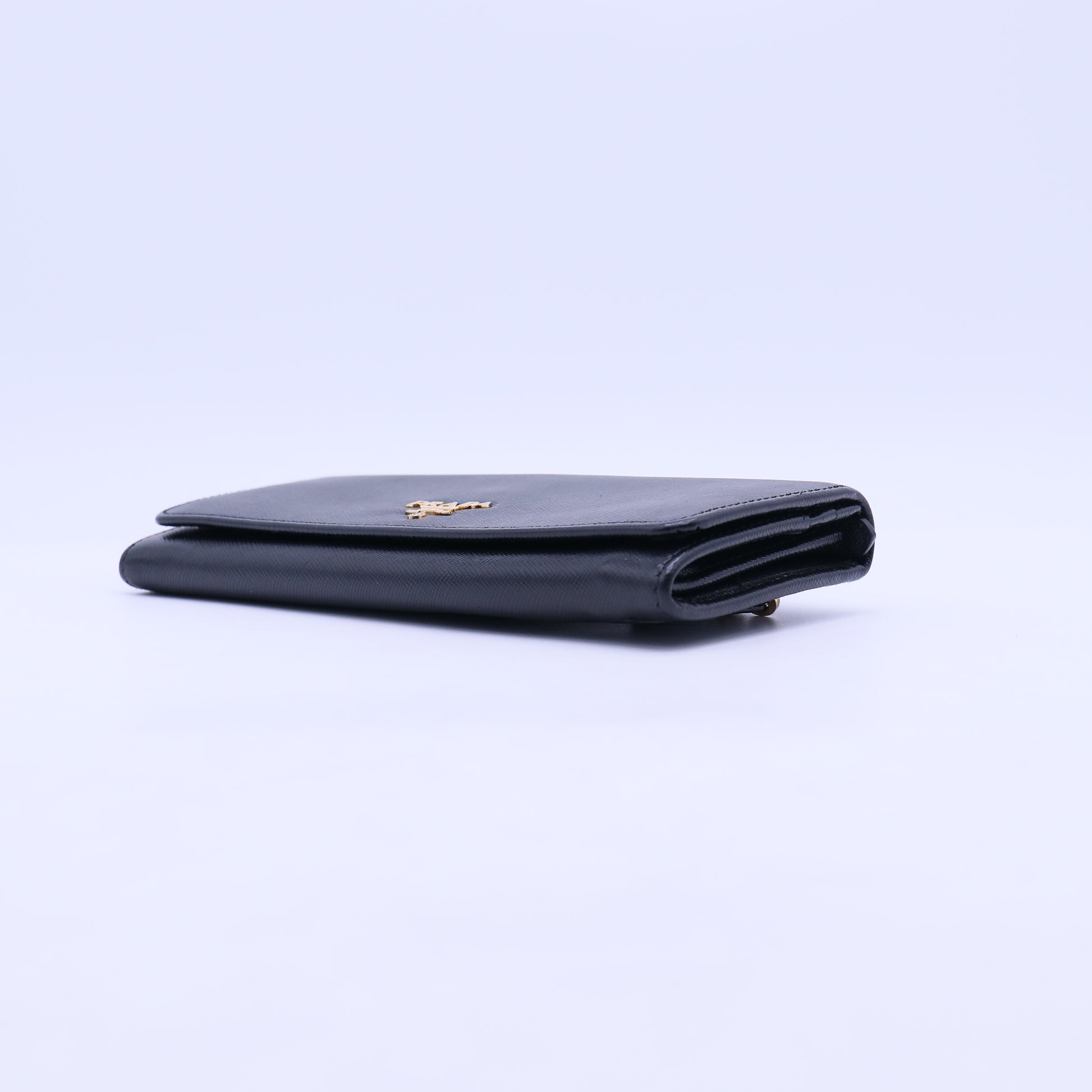 Prada Black Saffiano Leather Continental Wallet W21105