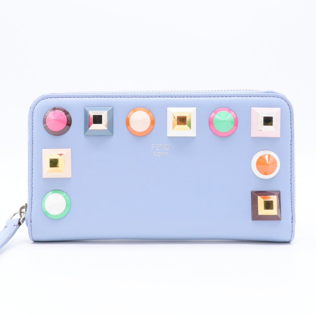 Wallet round fastener long wallet studs leather