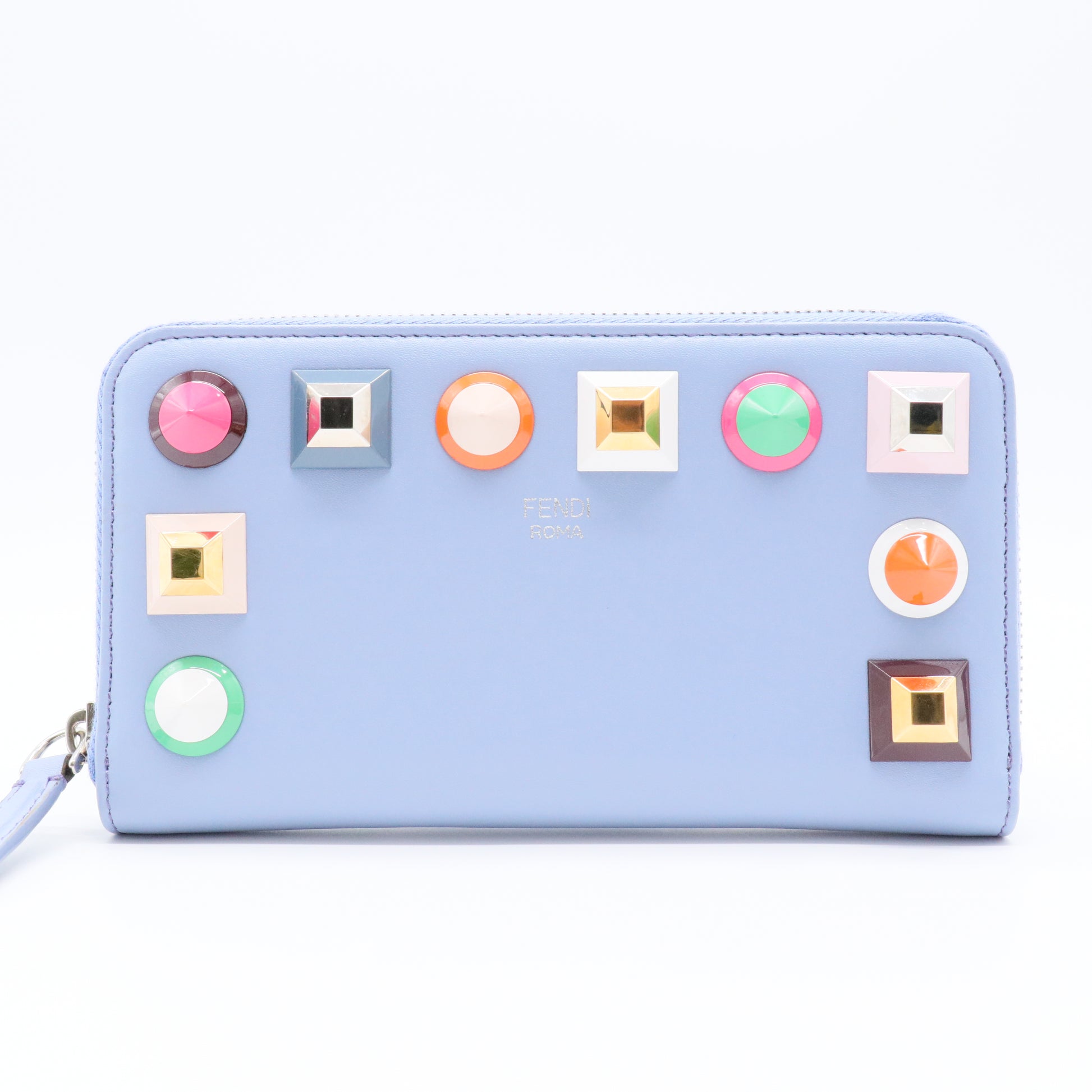 Wallet round fastener long wallet studs leather